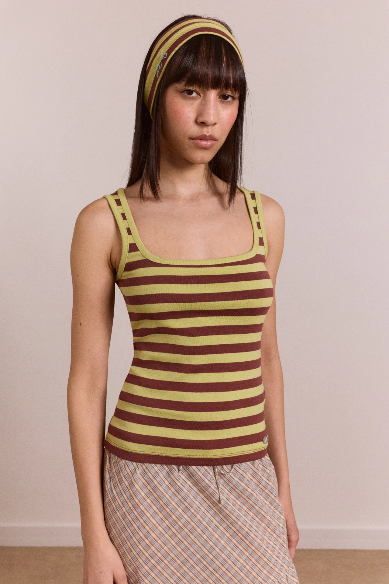 Avielle Tank - Green Stripe