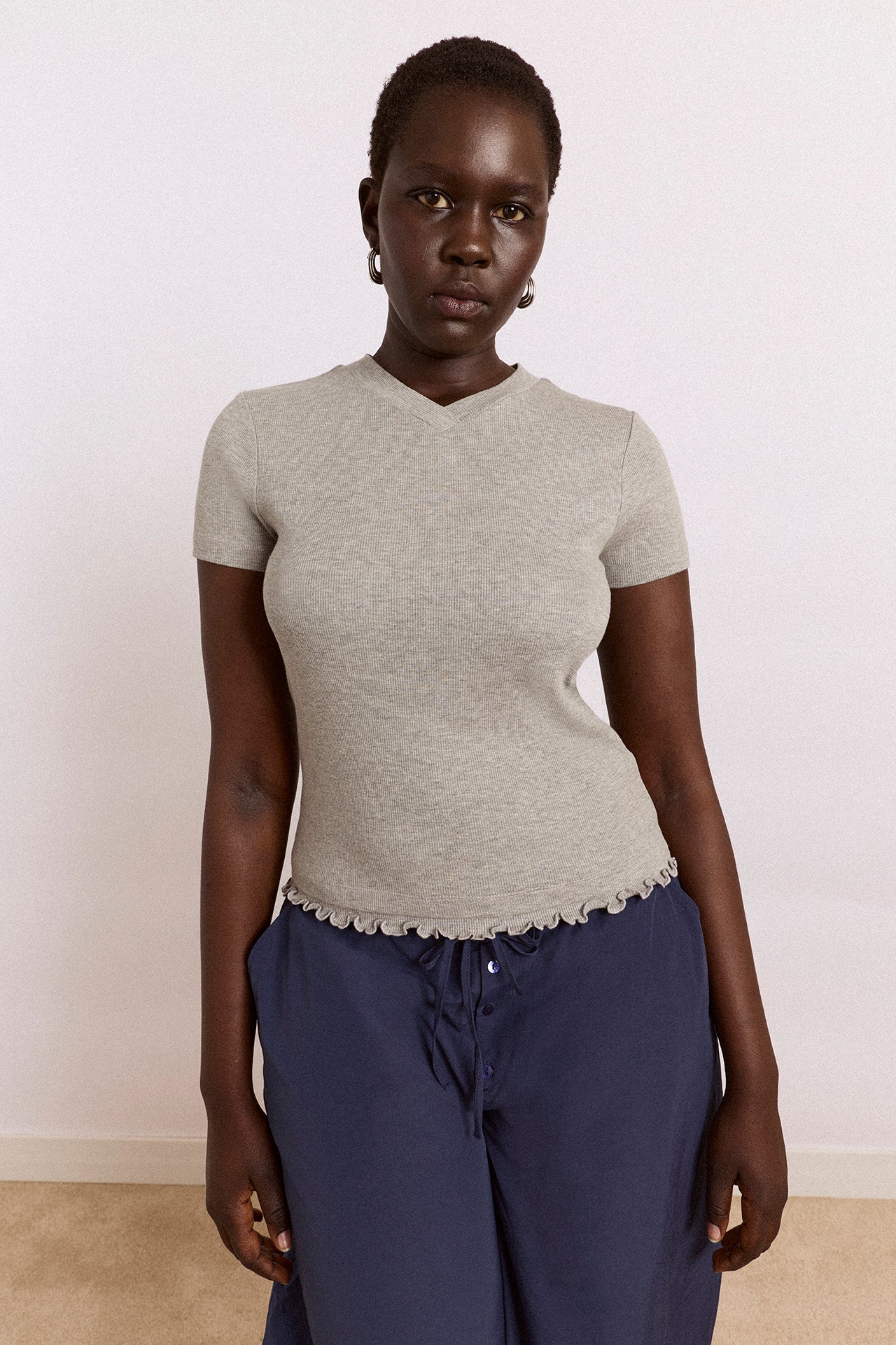 Zola Short Sleeve Tee - Grey Marl