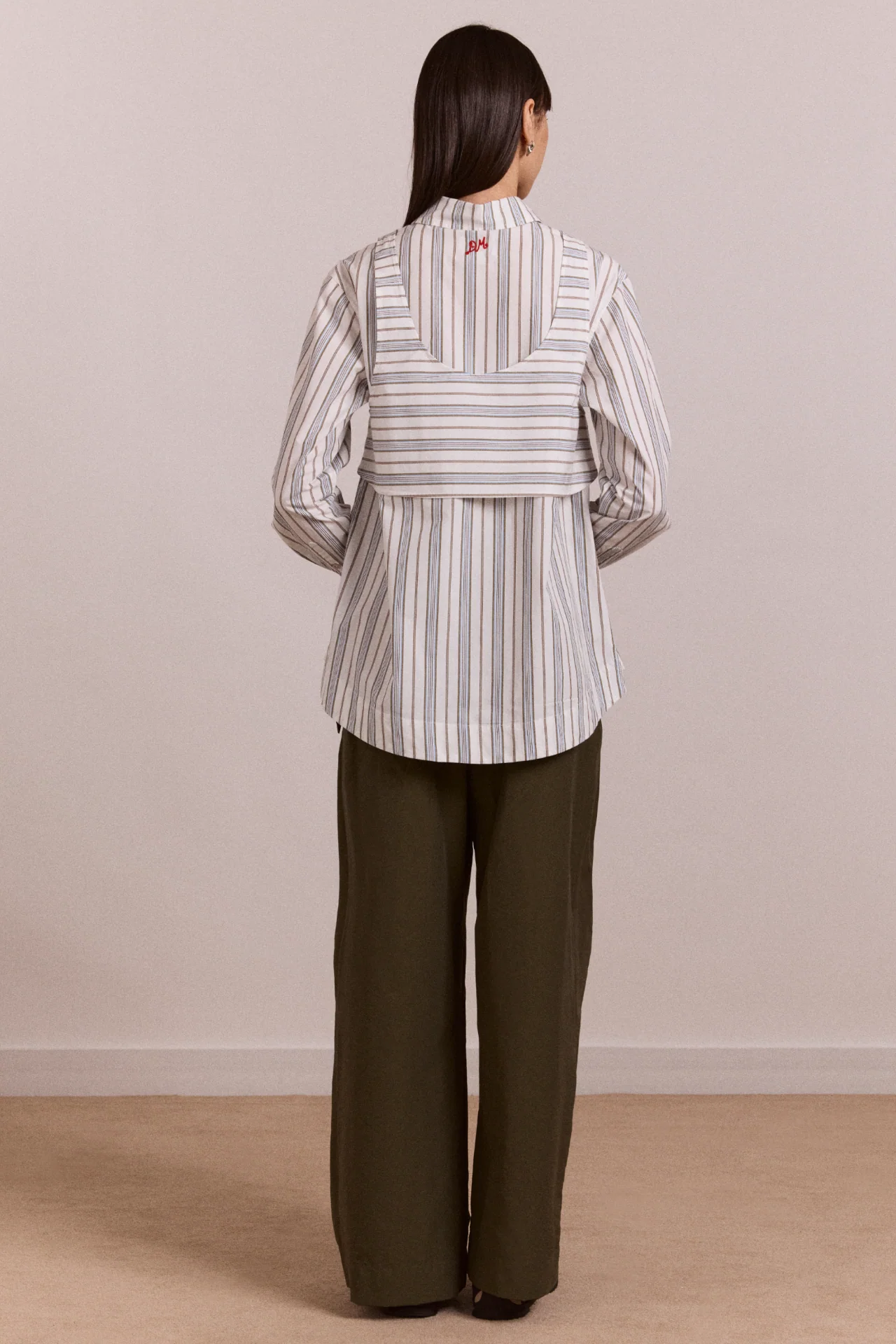 Valeria Double Layer Shirt - Caraway Stripe