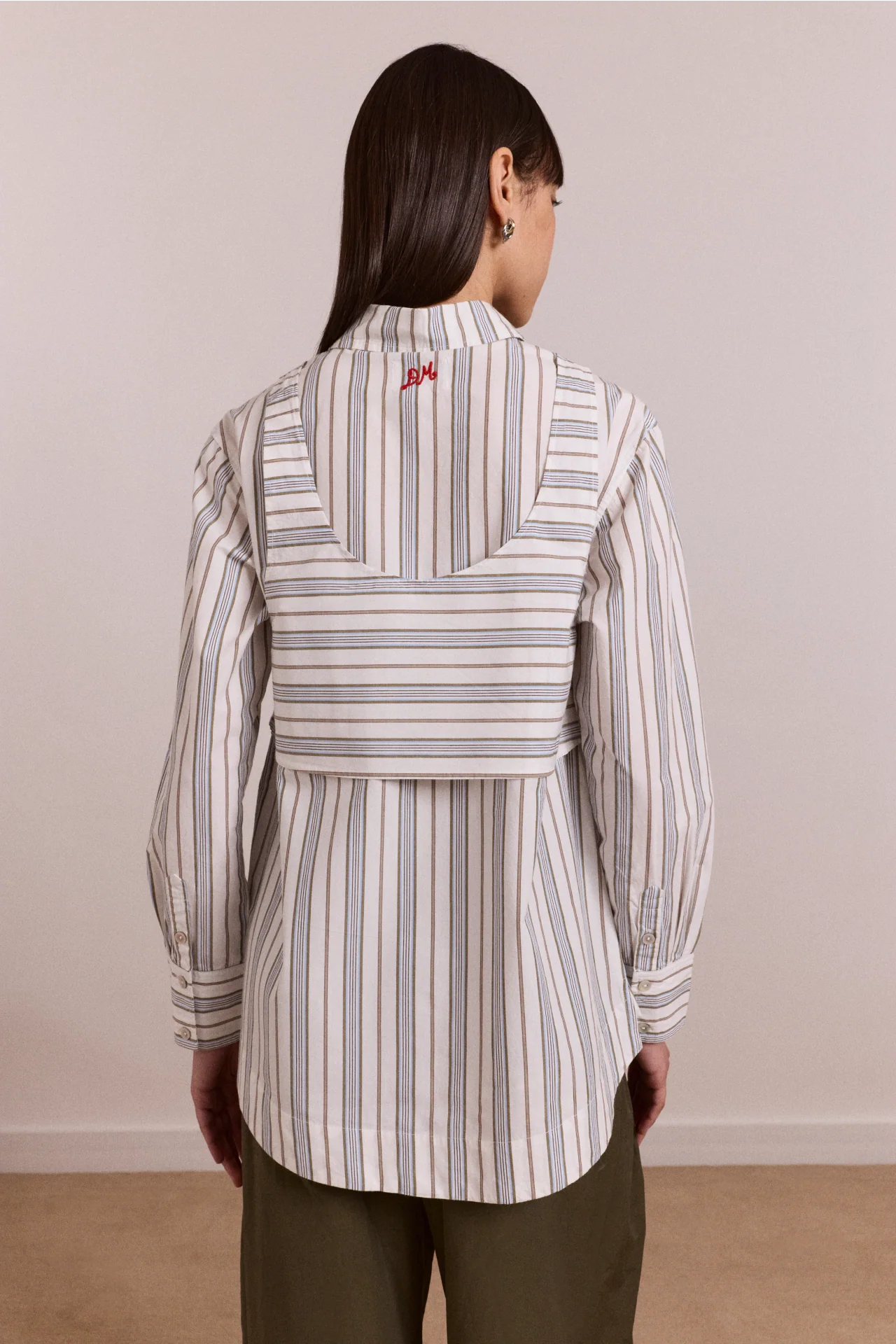 Valeria Double Layer Shirt - Caraway Stripe