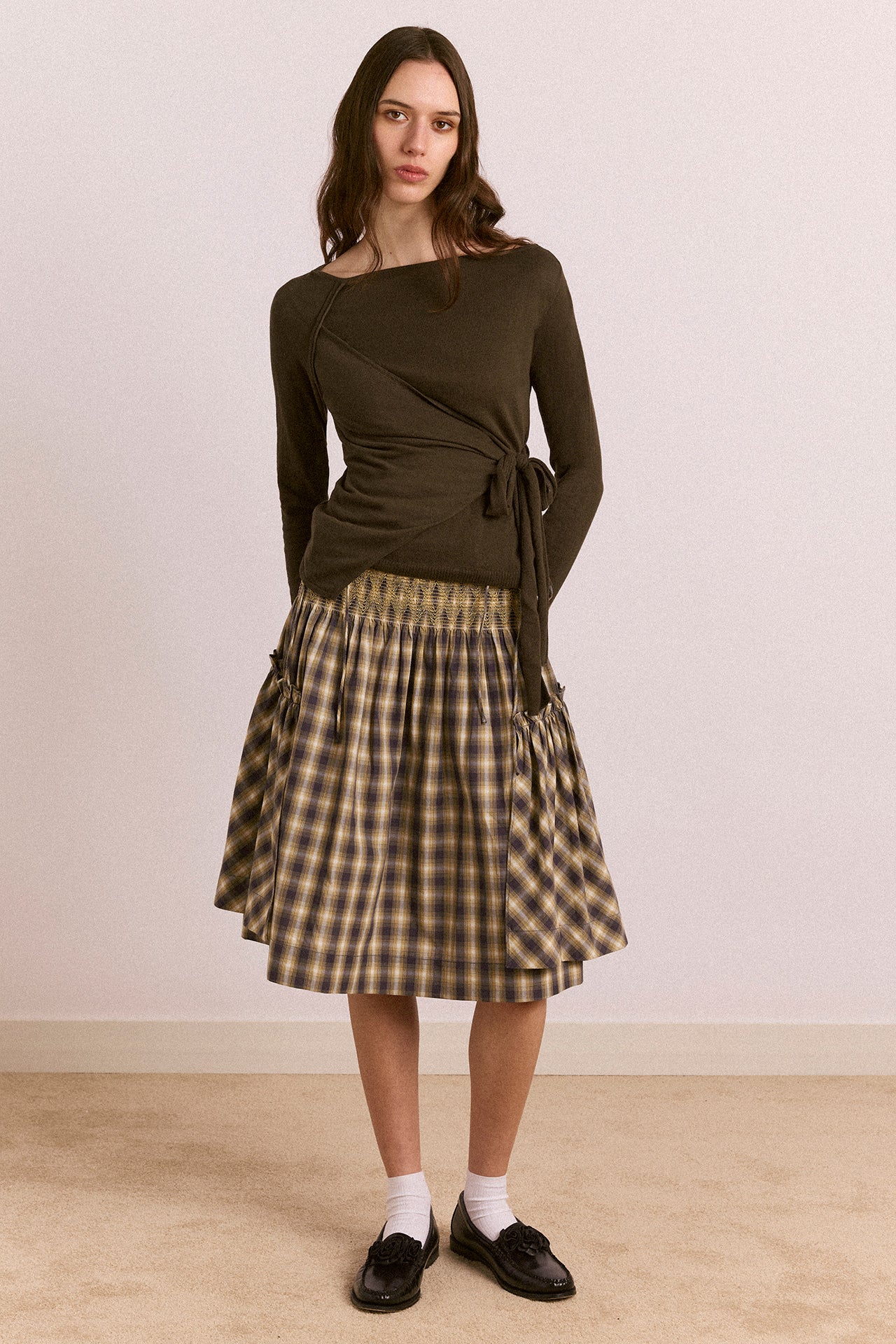 1394-hannie-wrap-tie-knitted-top-olive-2.jpg Hannie Wrap Tie Knitted Top - Olive