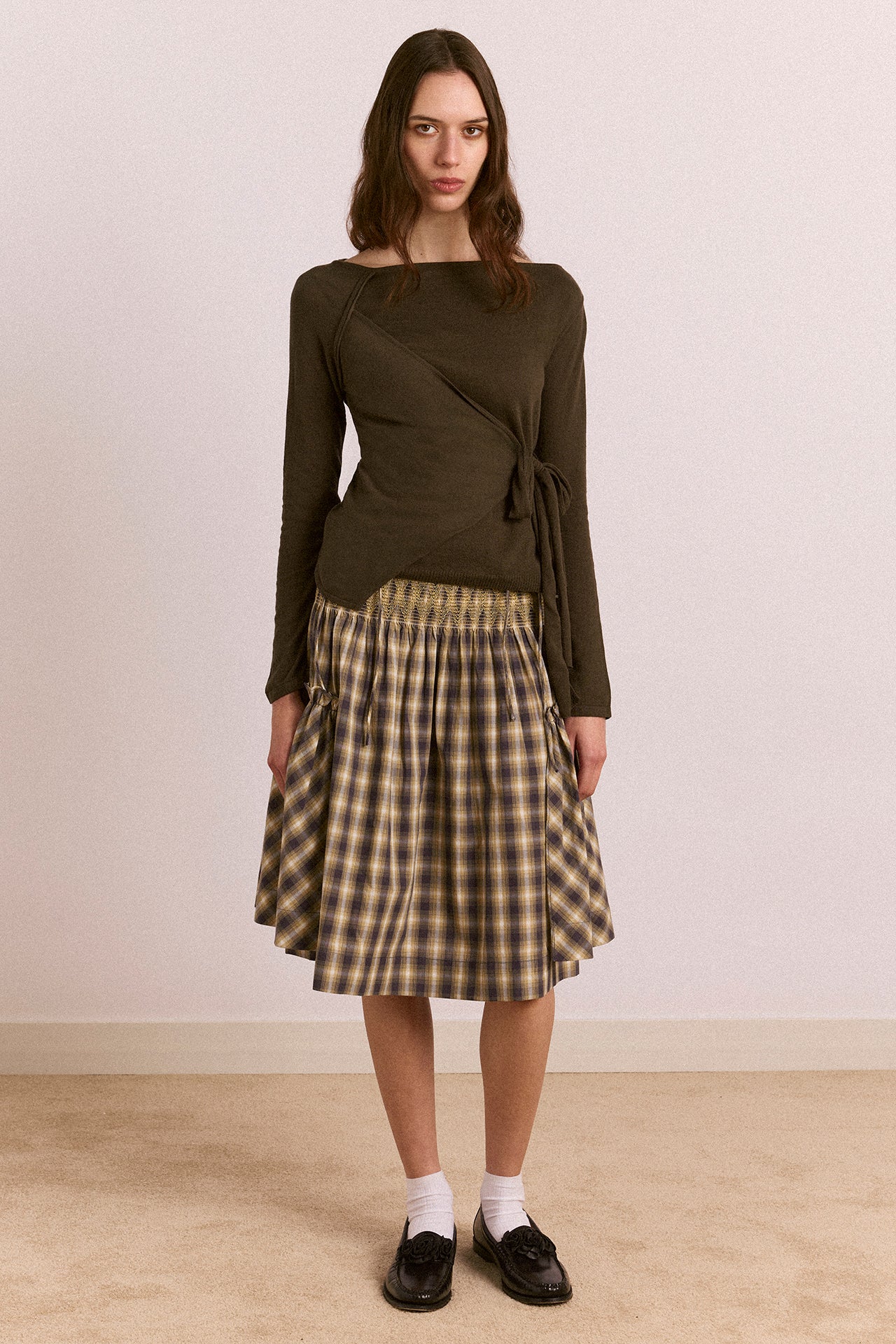 1394-hannie-wrap-tie-knitted-top-olive-3.jpg Hannie Wrap Tie Knitted Top - Olive