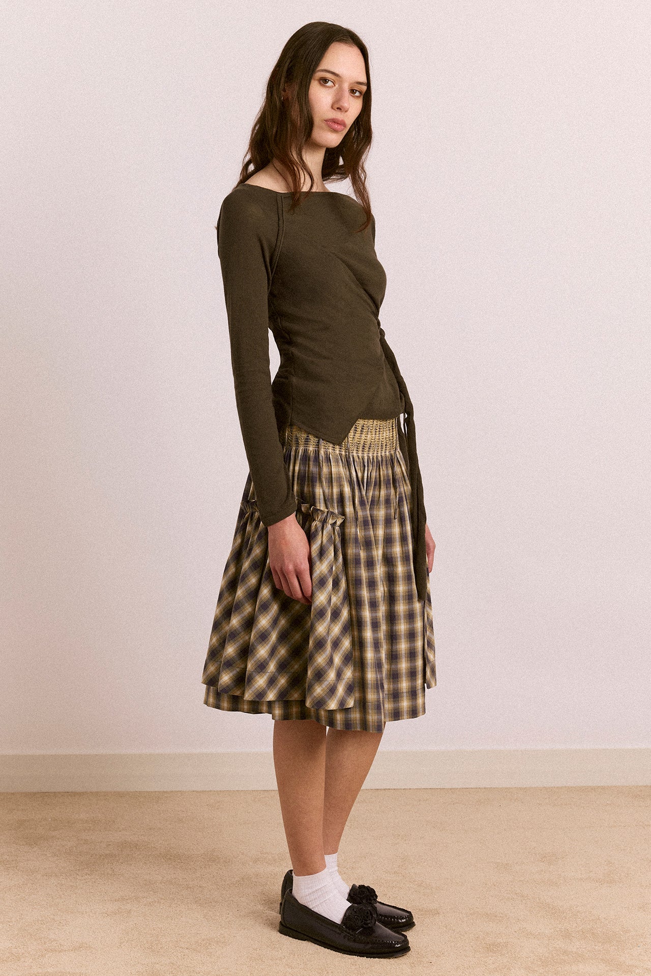 1394-hannie-wrap-tie-knitted-top-olive-5.jpg Hannie Wrap Tie Knitted Top - Olive