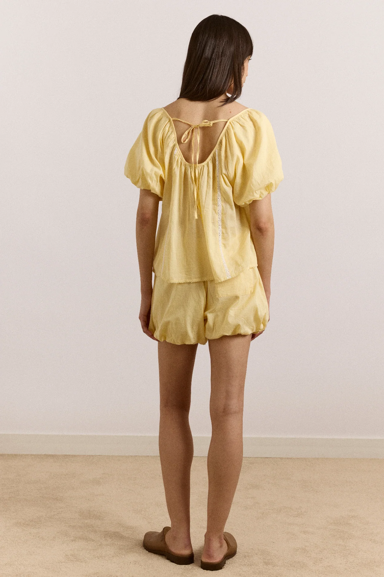 Maura Lace Trim Top - Butter