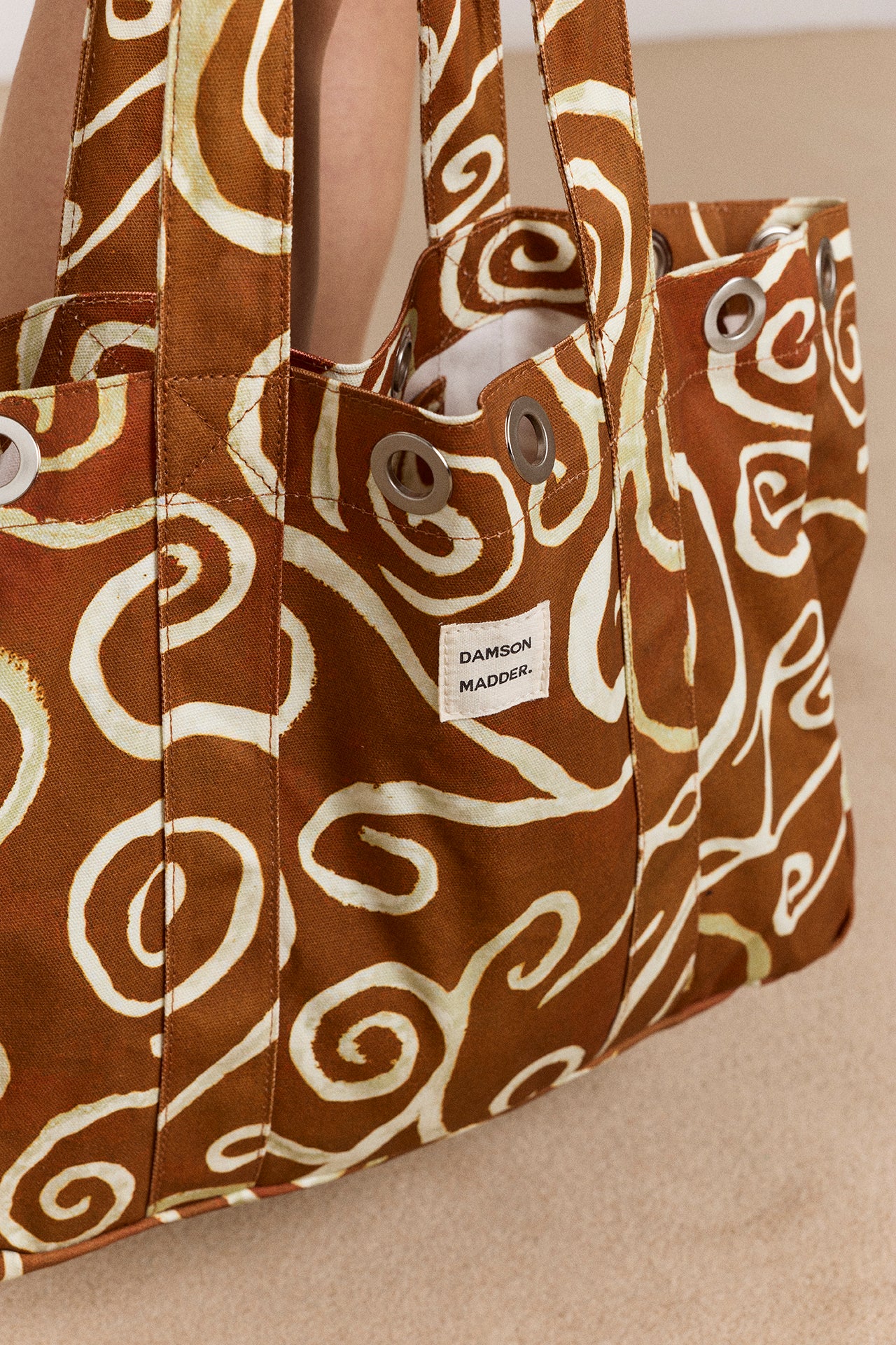 15-large-canvas-eyelet-tote-bag-swirl-print-3.jpg Large Canvas Eyelet Tote Bag - Swirl Print