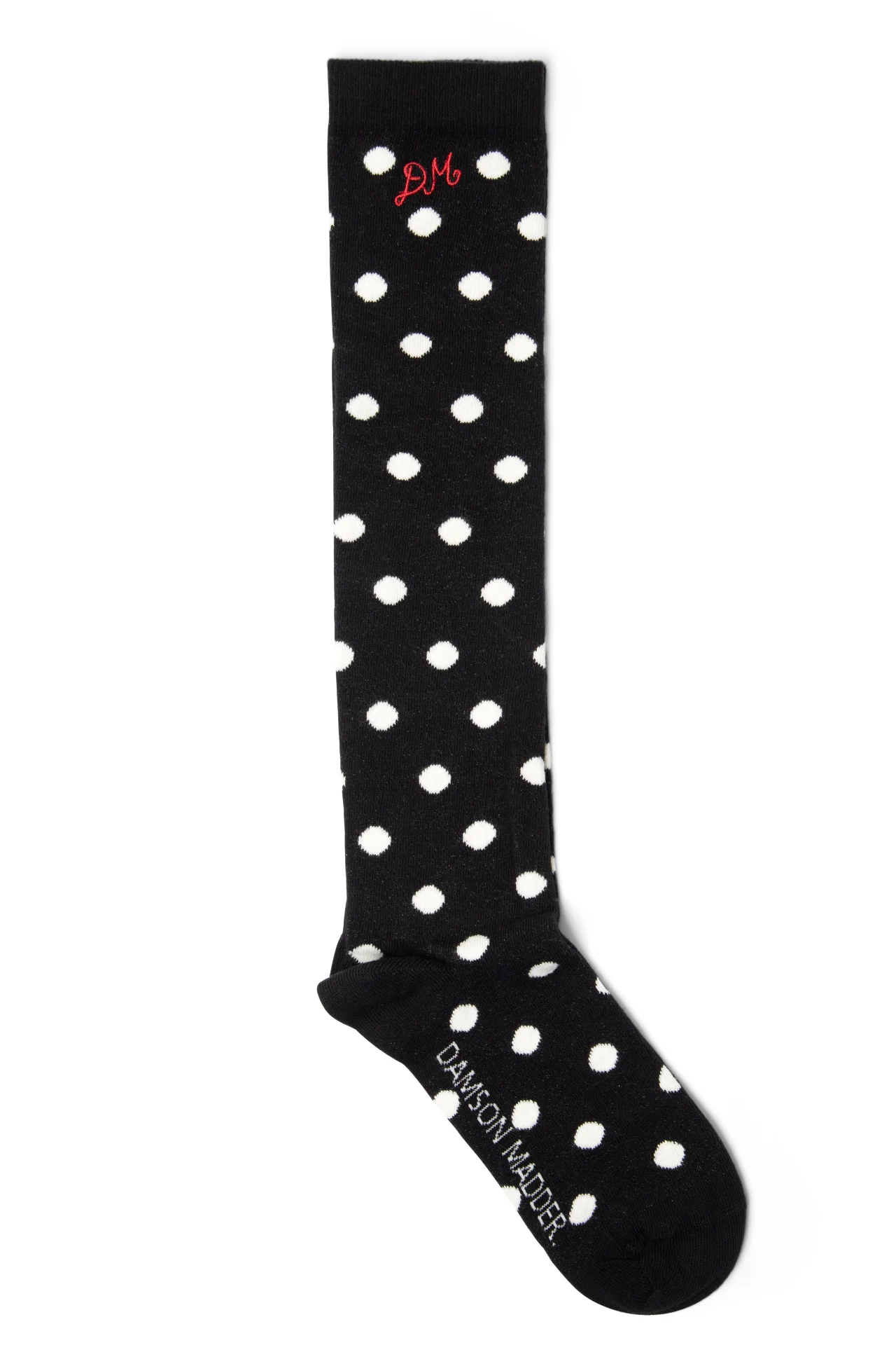 Knee High Polka Dot Socks - Black & Cream