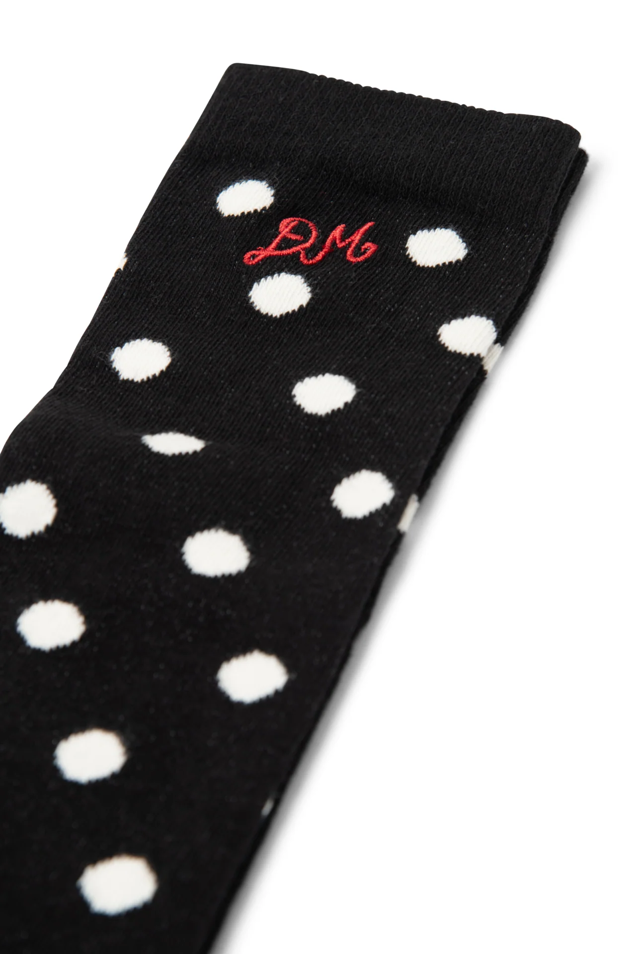 Knee High Polka Dot Socks - Black & Cream