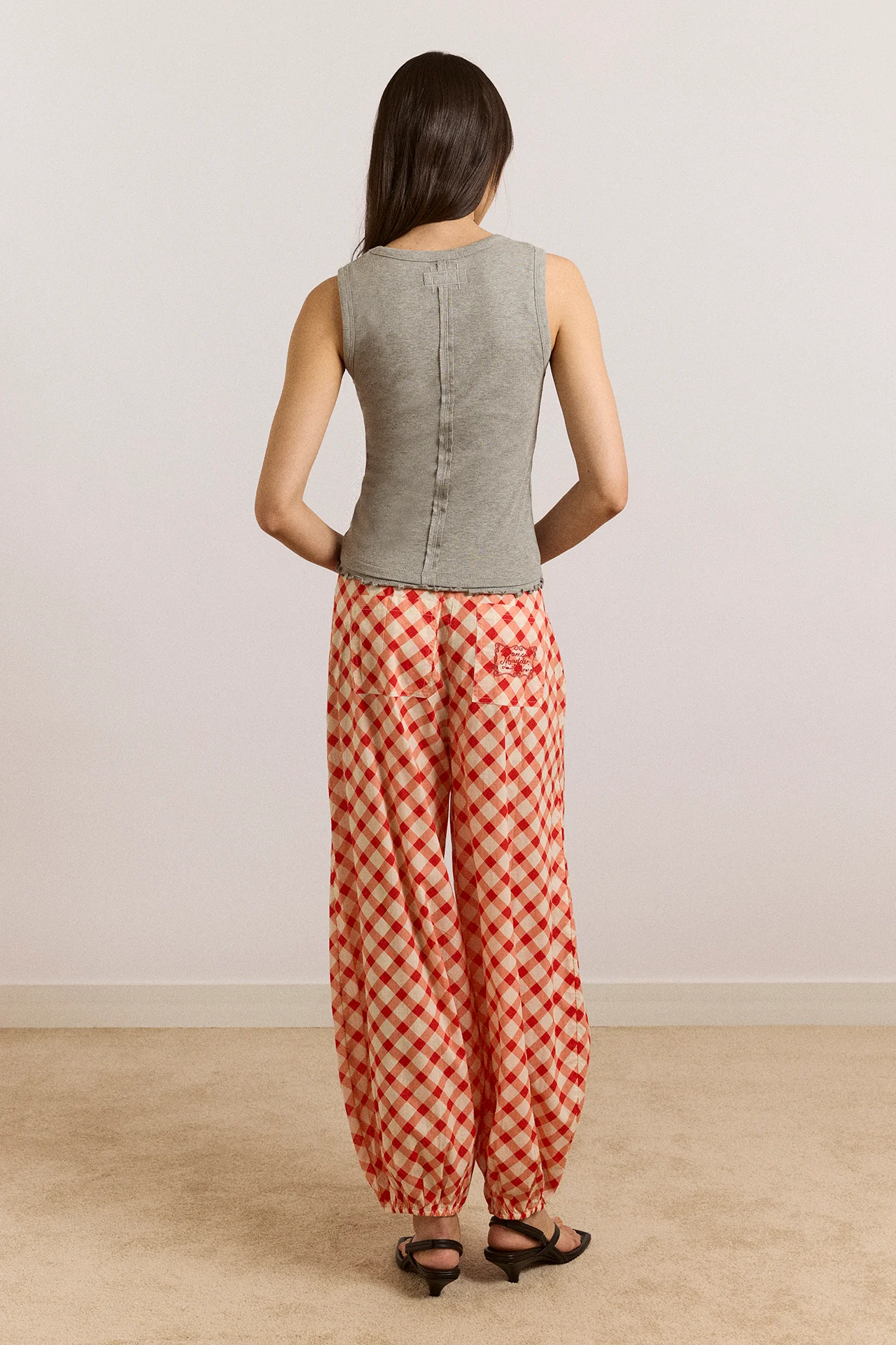 Fernanda Sheer Trousers - Red Gingham