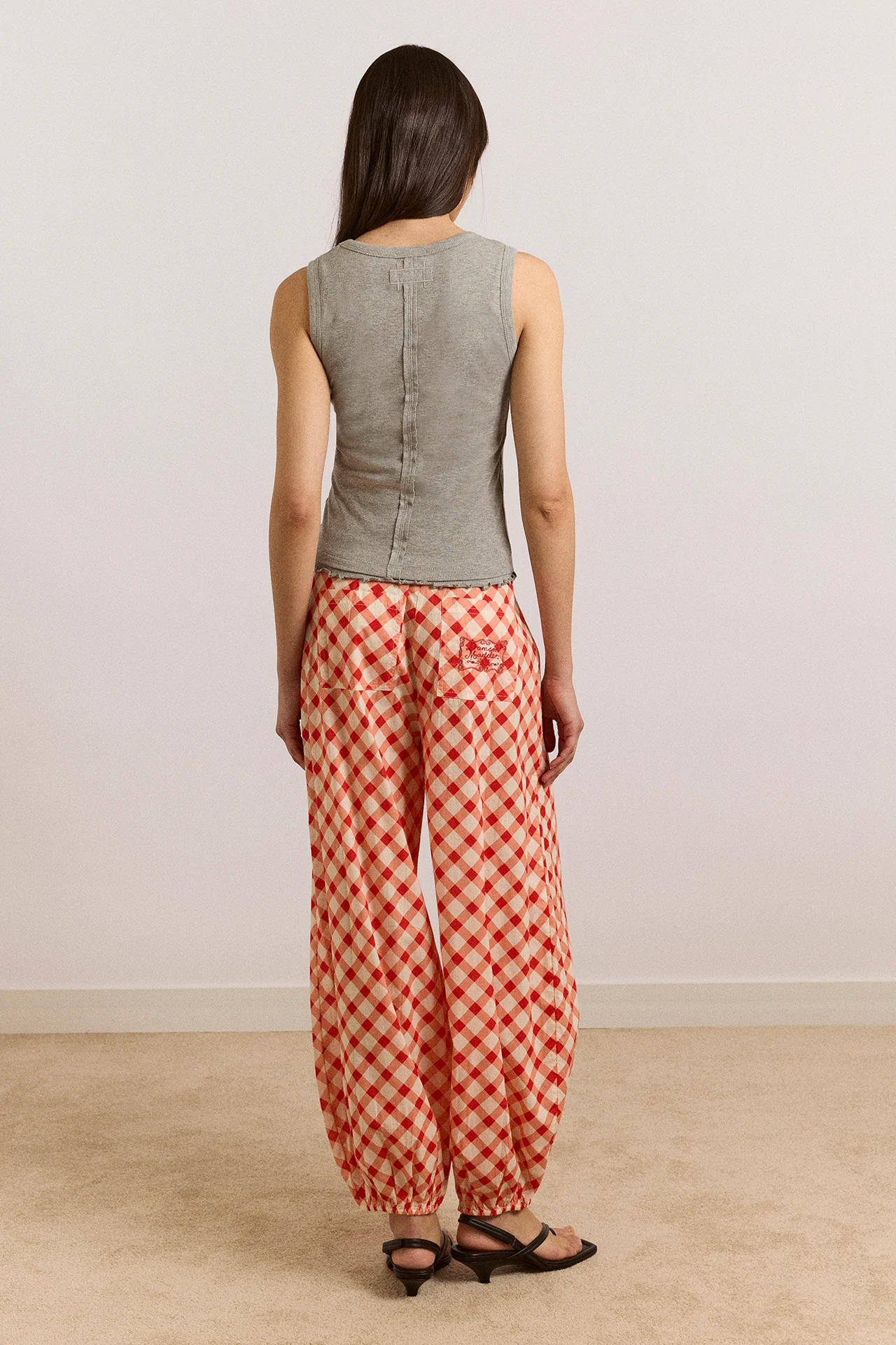 Fernanda Sheer Trousers - Red Gingham
