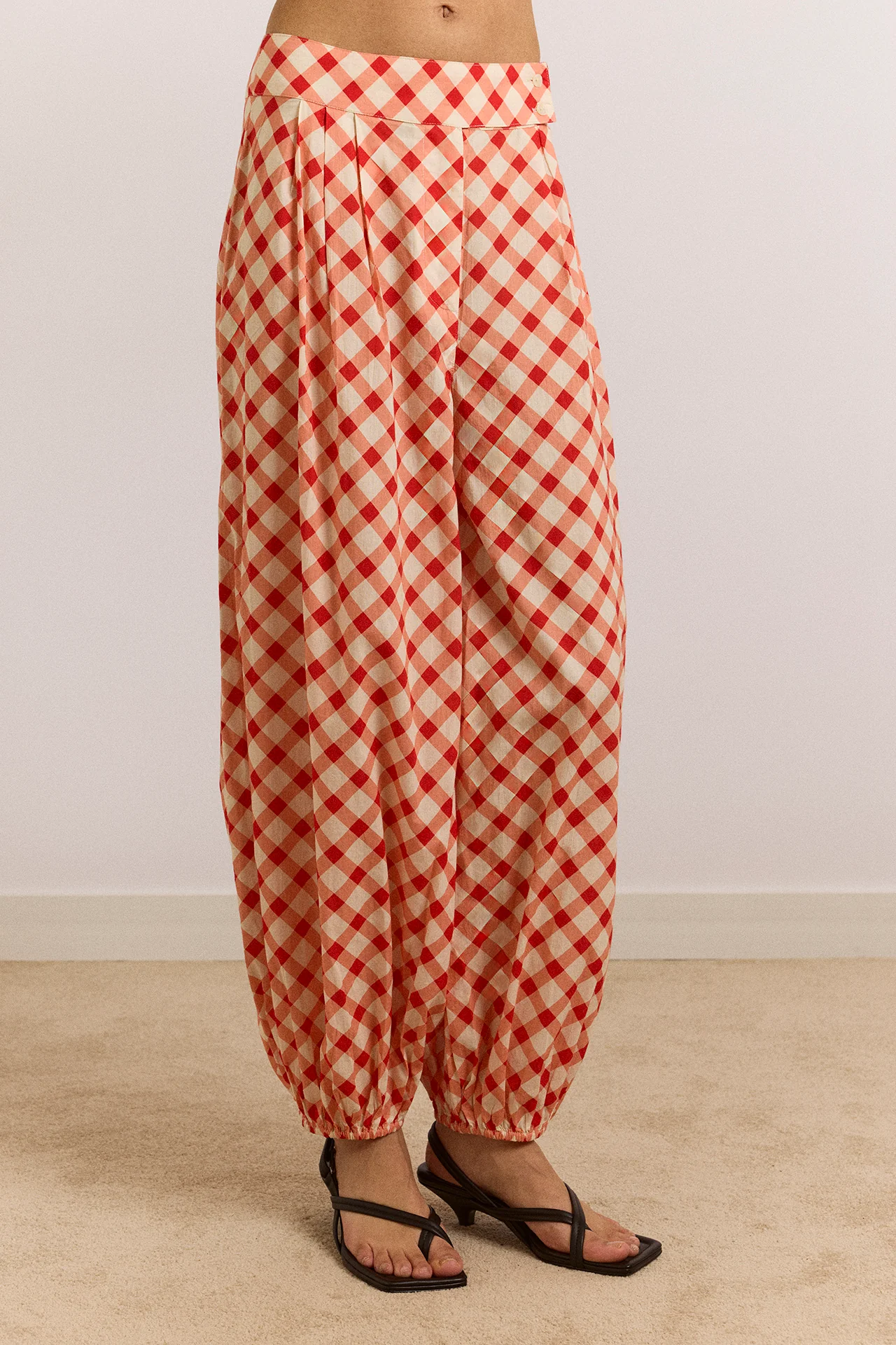 Fernanda Sheer Trousers - Red Gingham
