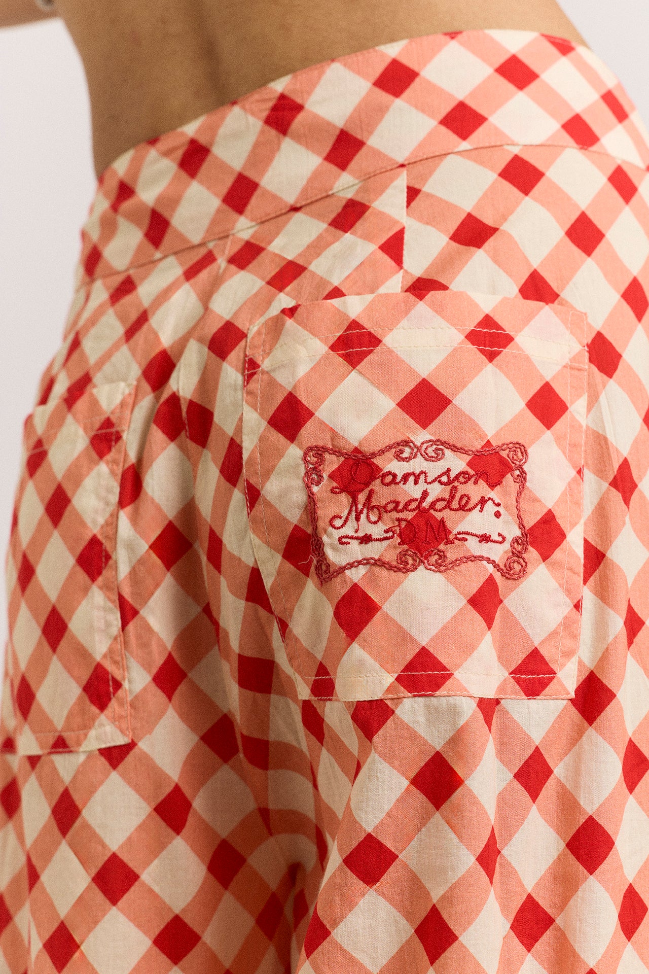 Fernanda Sheer Trousers - Red Gingham