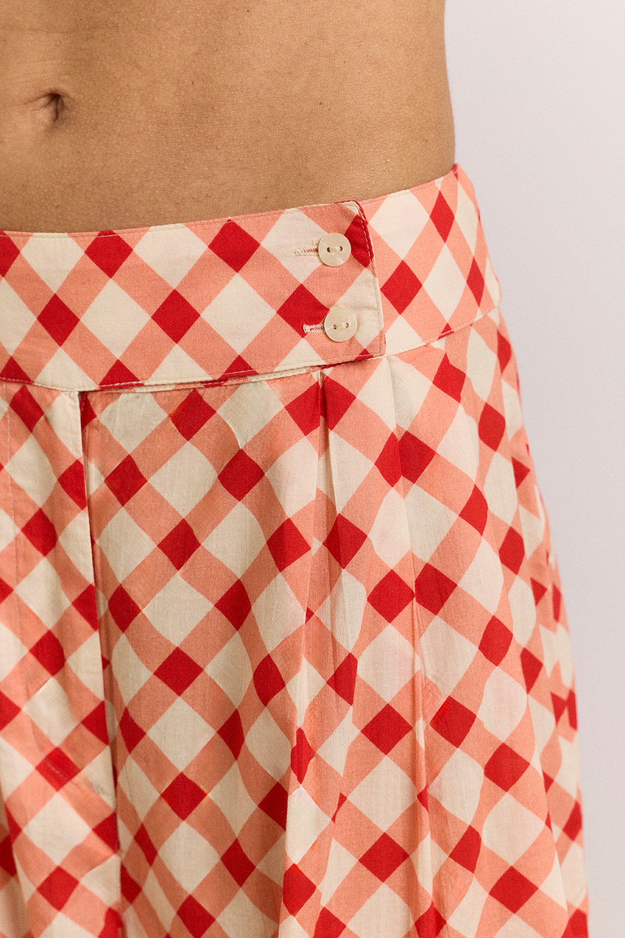Fernanda Sheer Trousers - Red Gingham