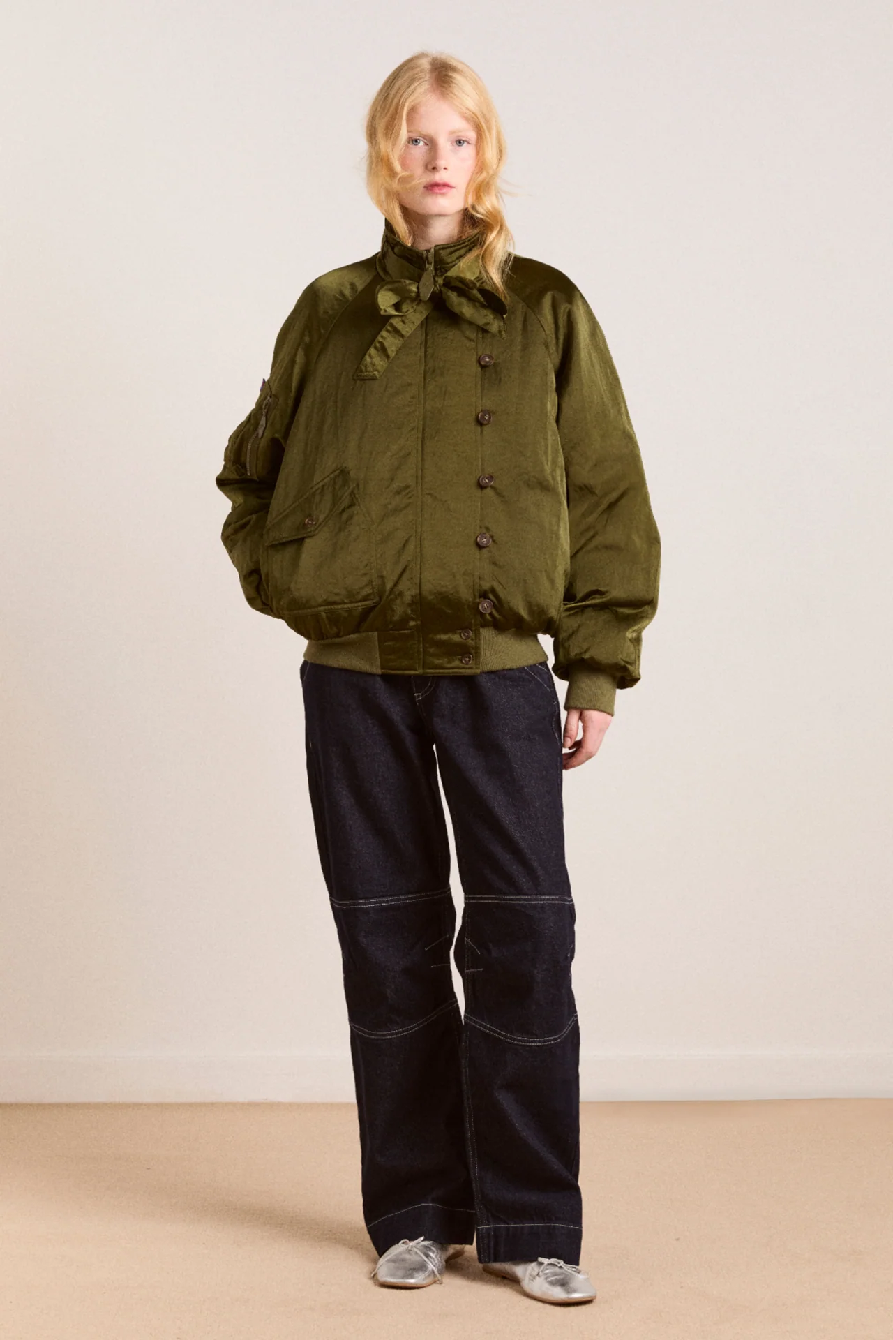 Joanie Bomber - Olive