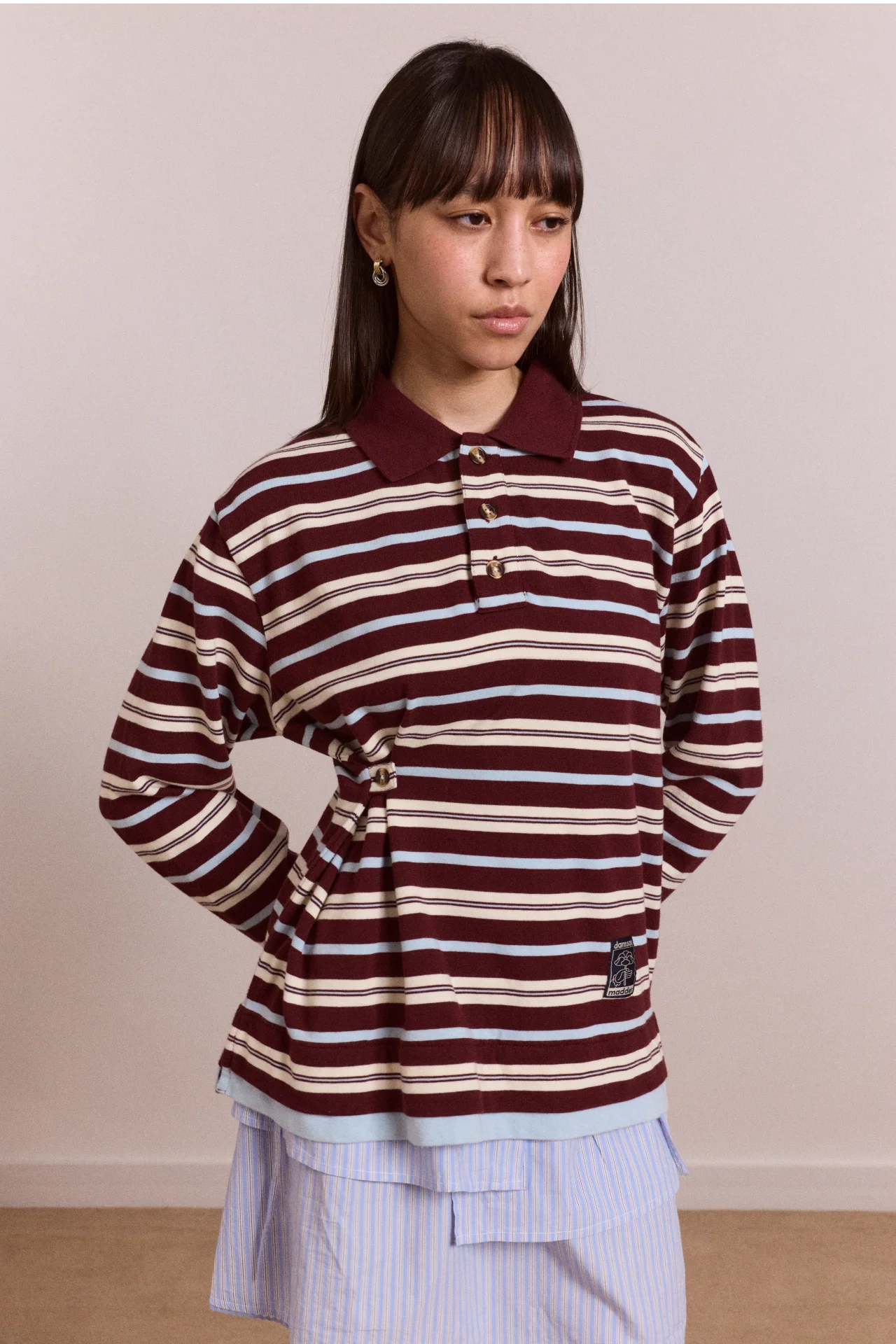 Noah Cinch Layered Rugby - Choc Stripe
