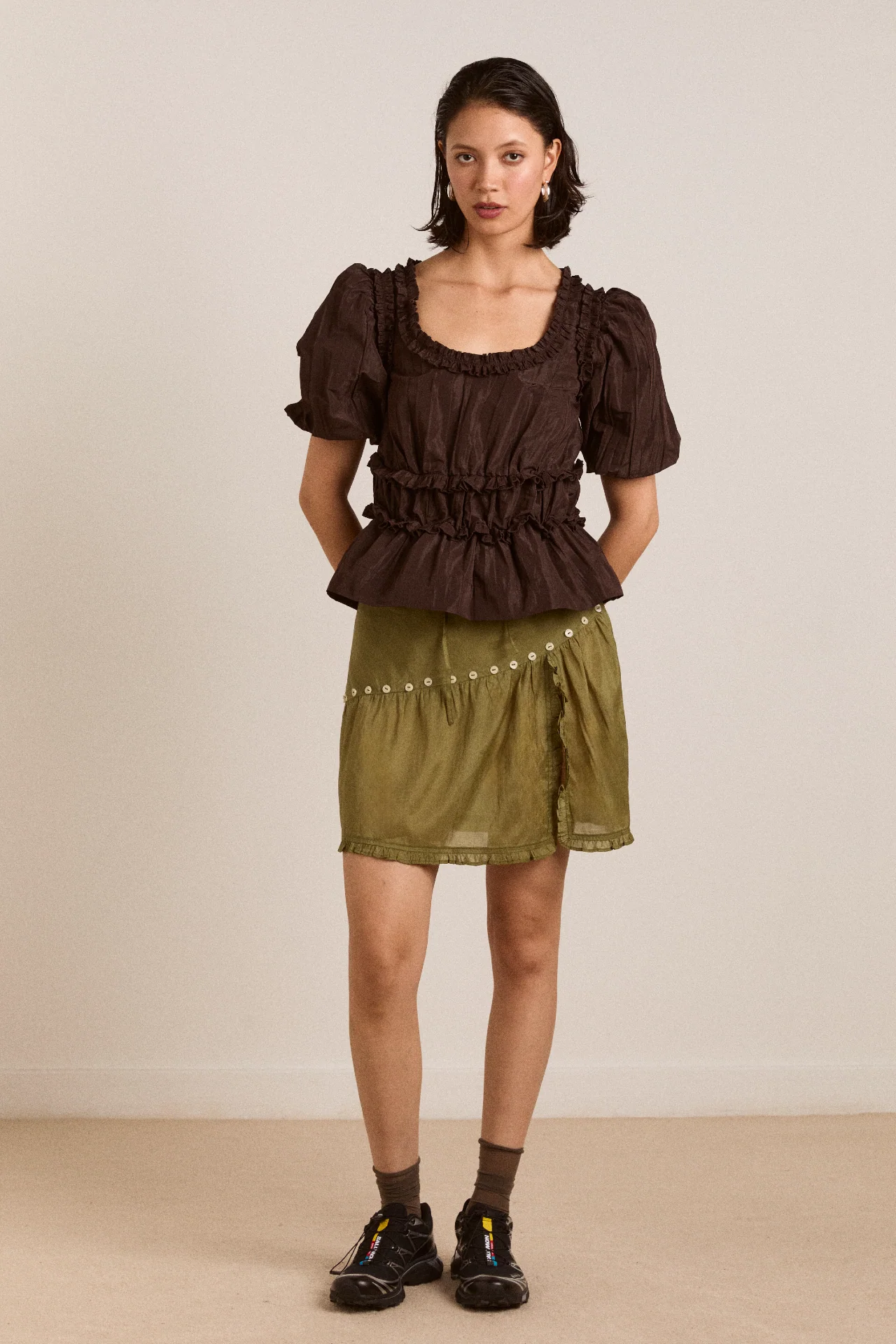 Evelyn Sheer Skirt - Olive