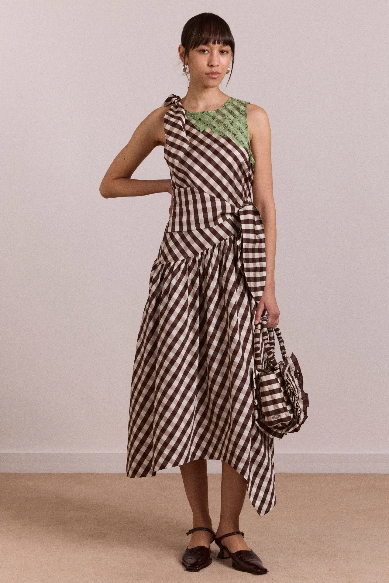 1883-gisele-midi-dress-choc-check-1.webp Gisele Midi Dress - Choc Check