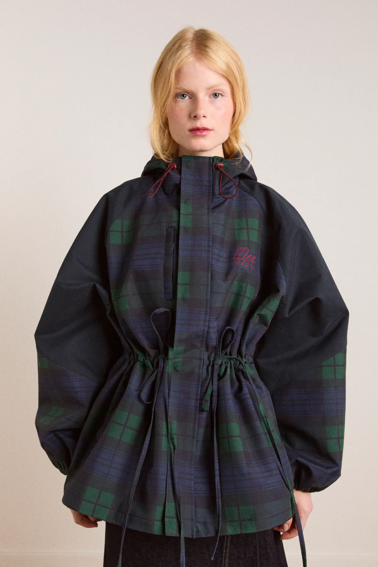 1892-liu-shower-proof-raincoat-navy-check-1.webp Liu Shower Proof Raincoat - Navy Check