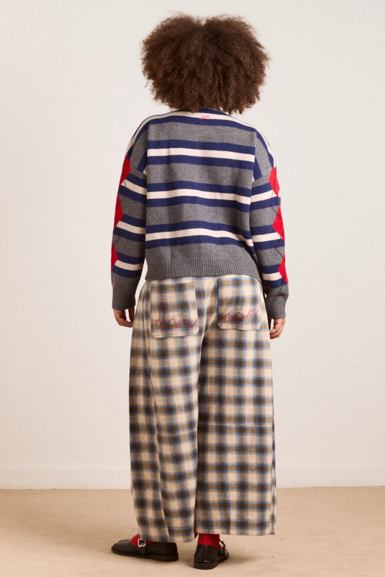 mara trouser - blur brushed check