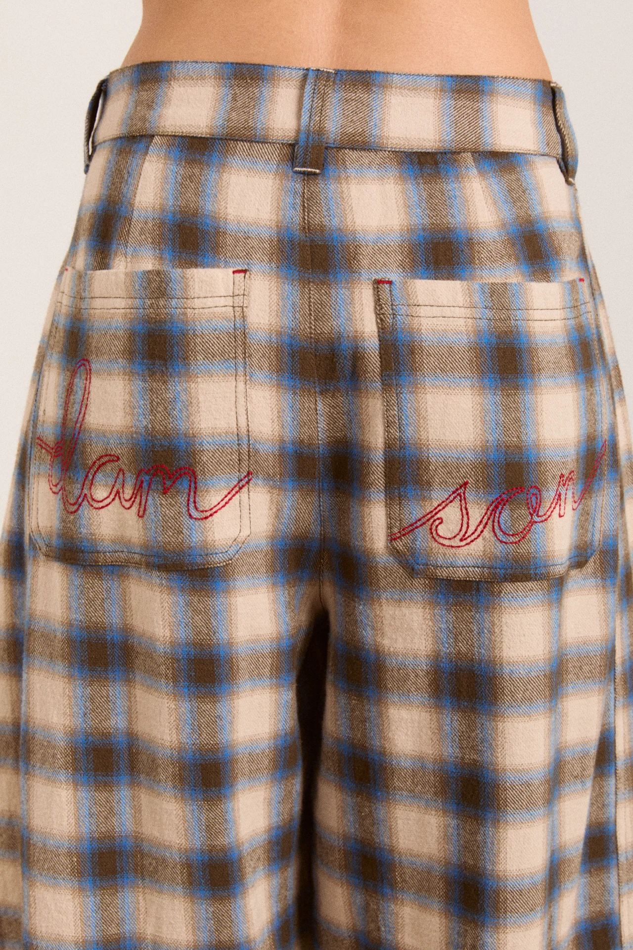 mara trouser - blur brushed check