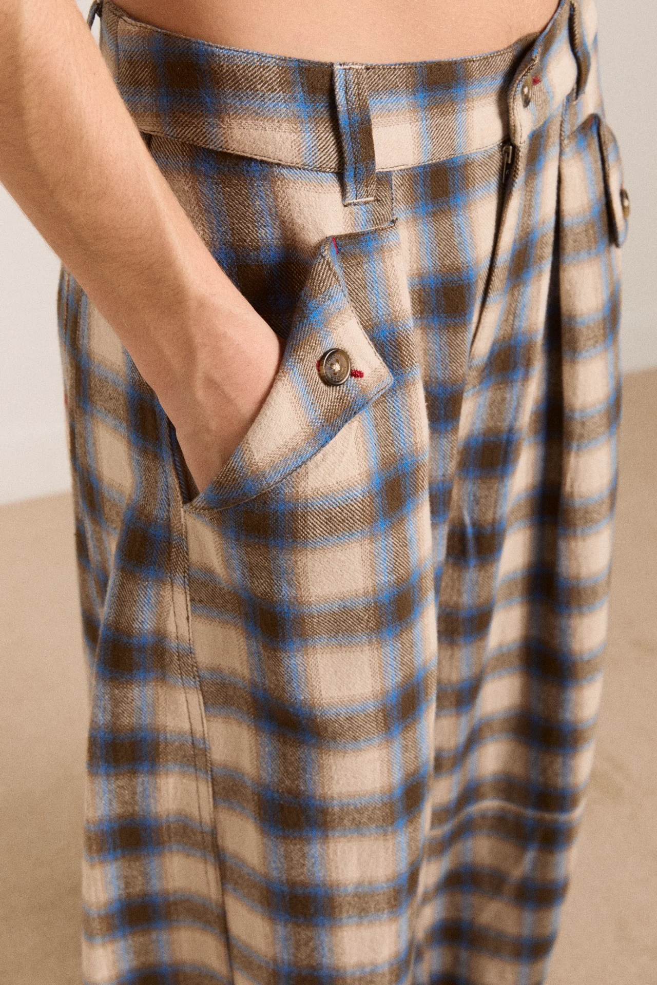 mara trouser - blur brushed check