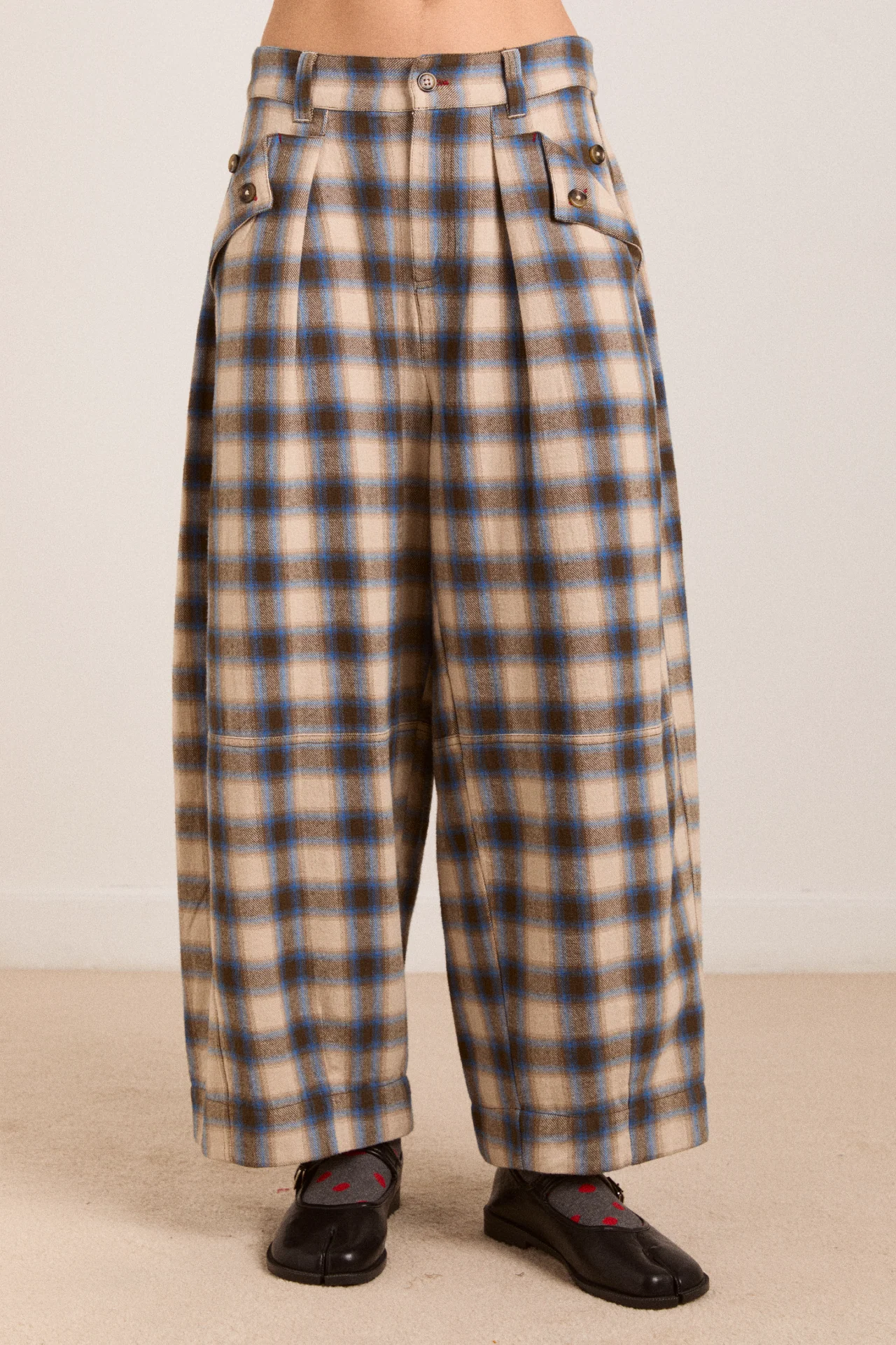mara trouser - blur brushed check