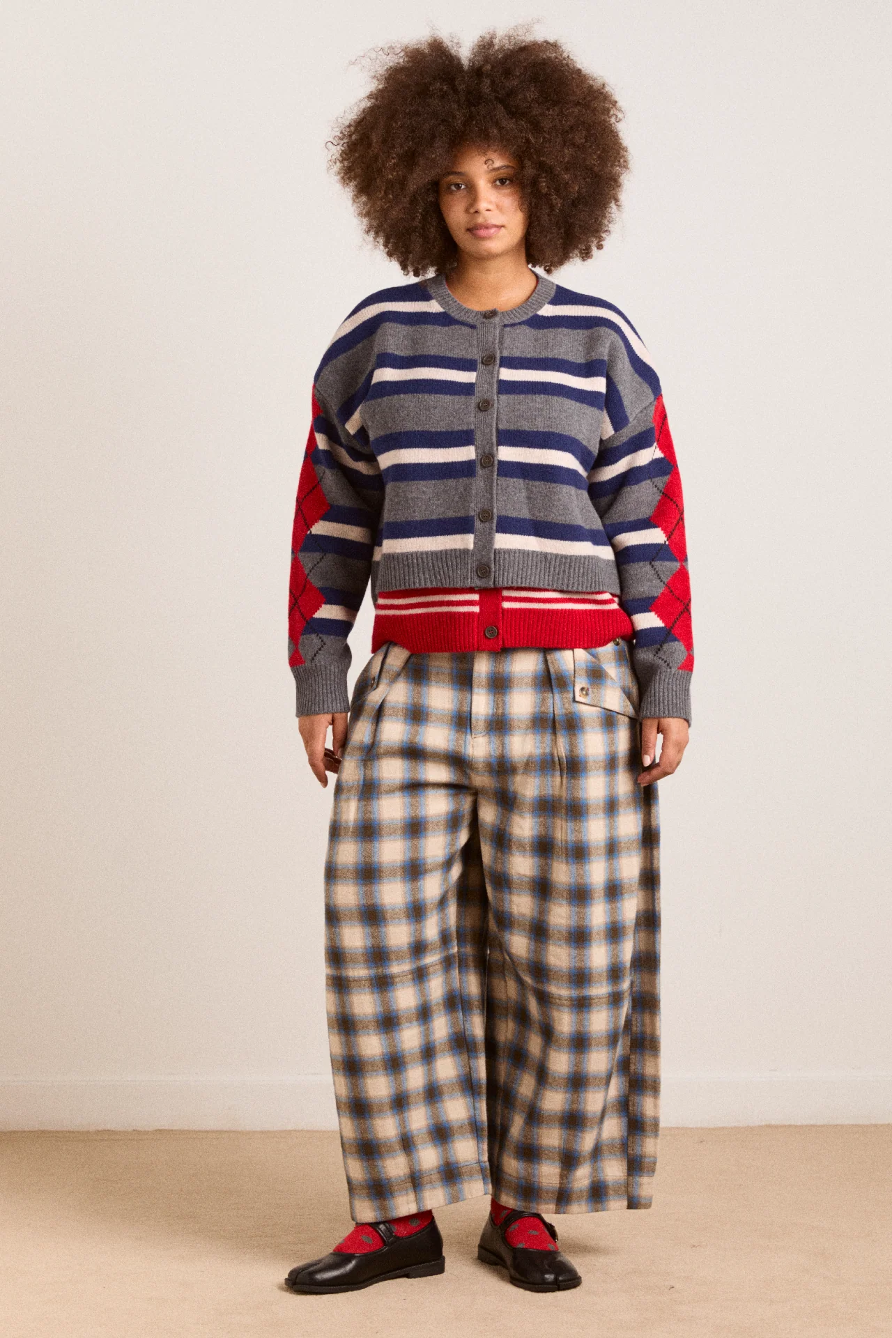 mara trouser - blur brushed check