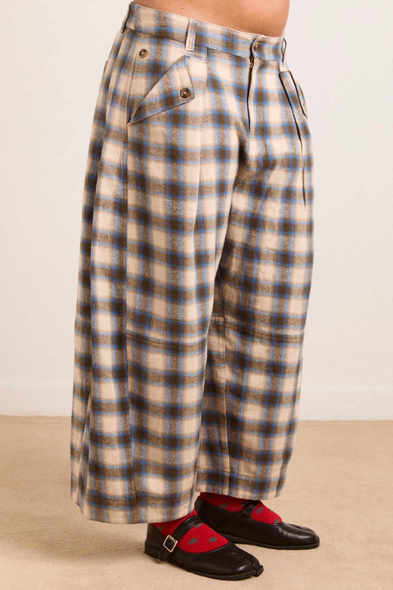 mara trouser - blur brushed check