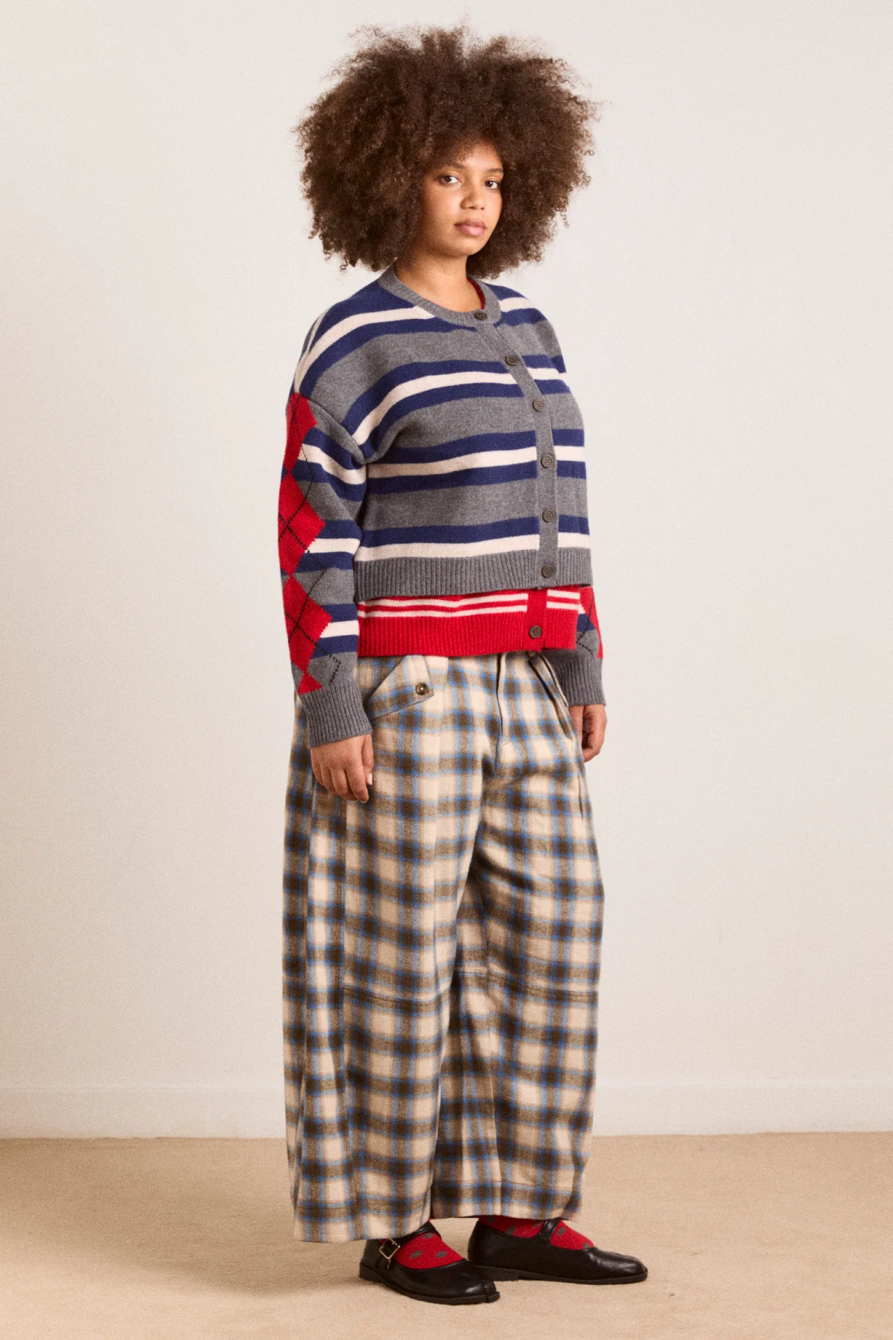 mara trouser - blur brushed check