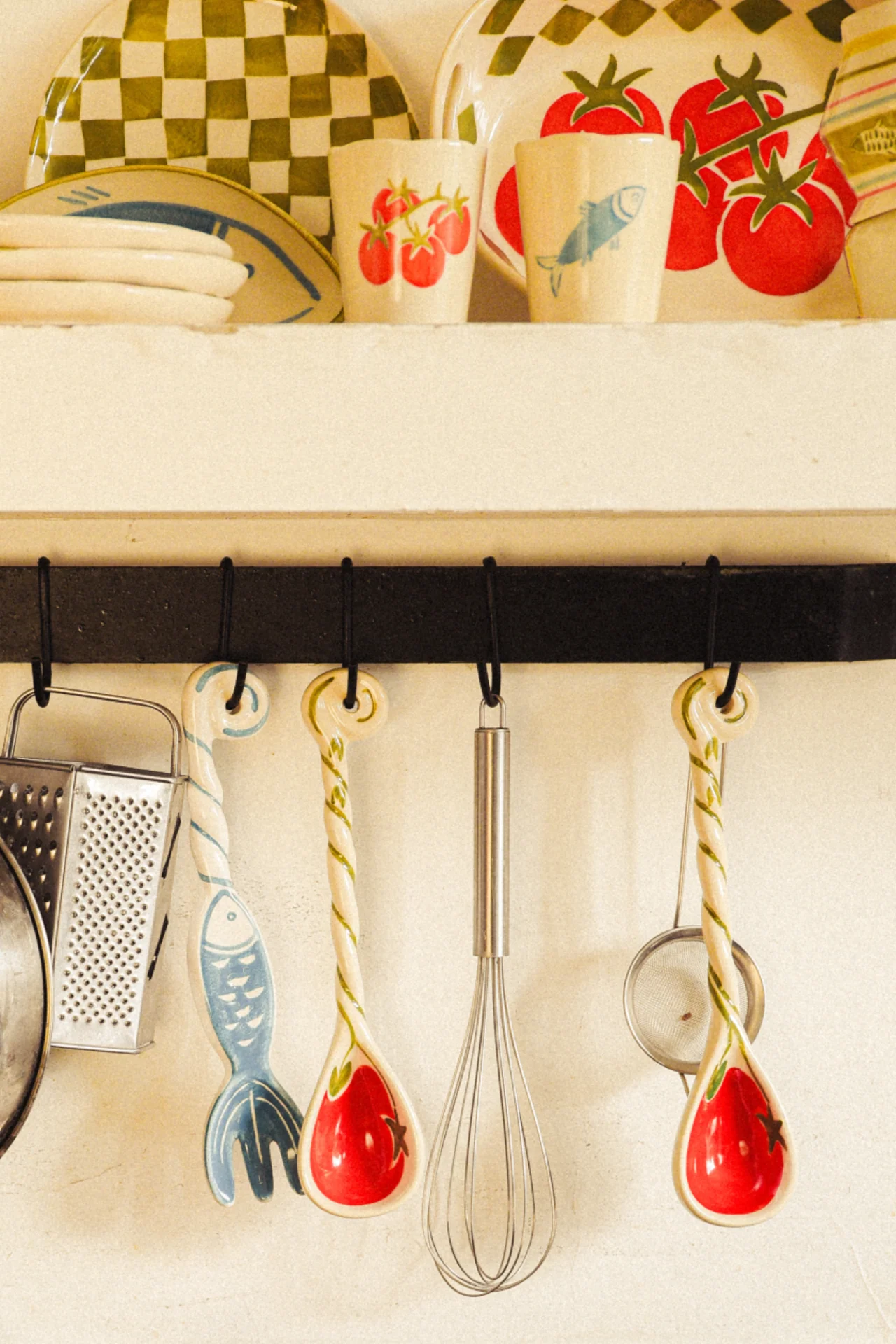 Hand Painted Ceramic Salad Servers