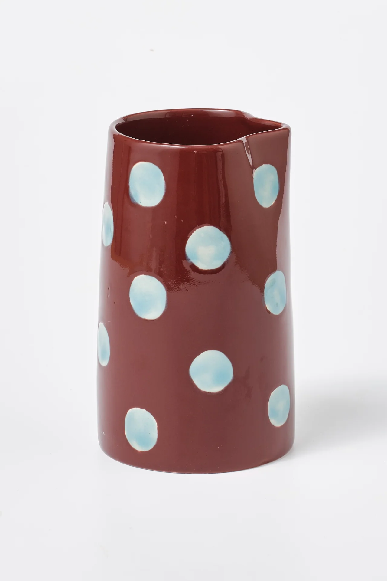 Hand Painted Blue Burgundy Spot Vase