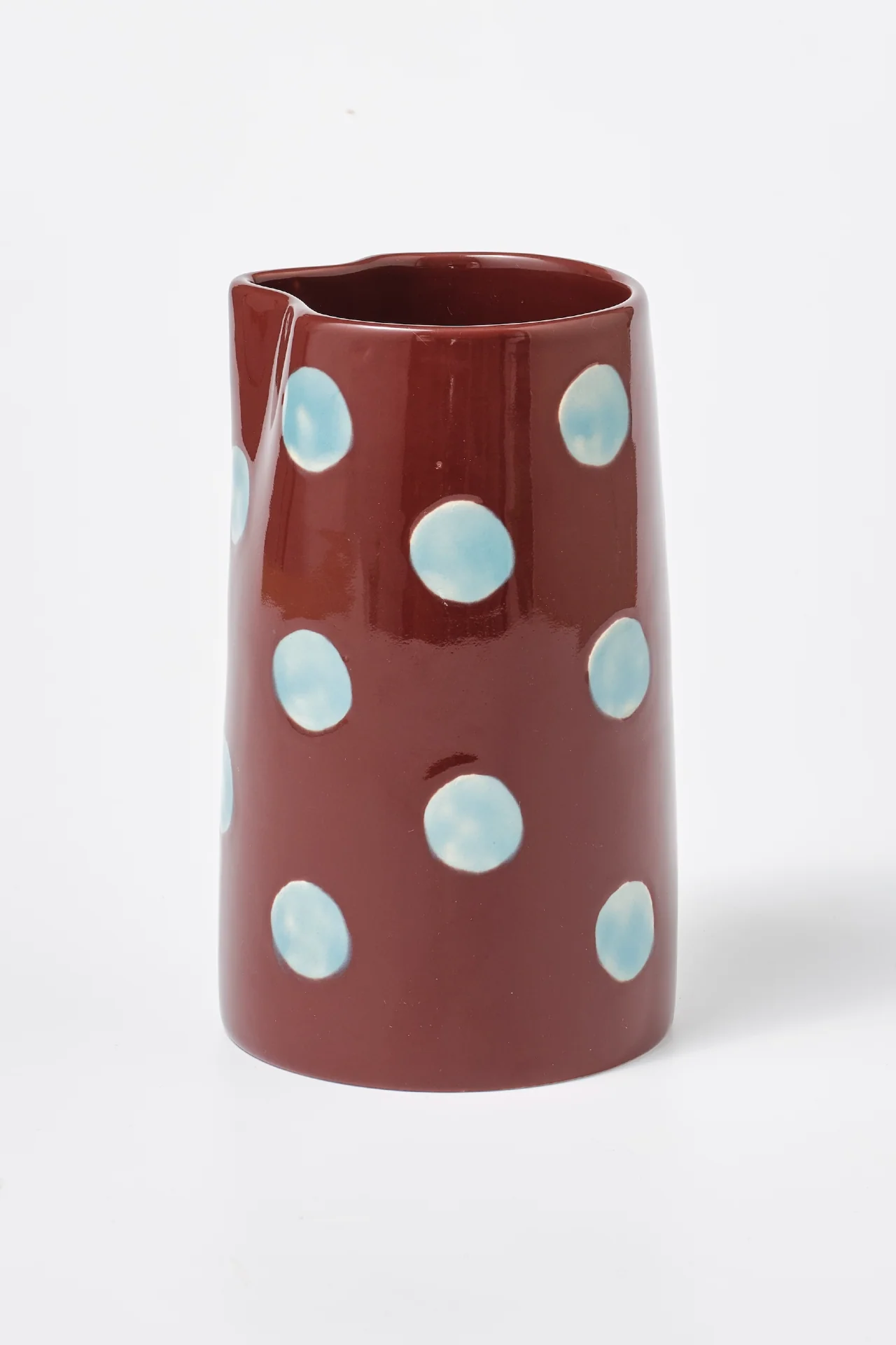 Hand Painted Blue Burgundy Spot Vase