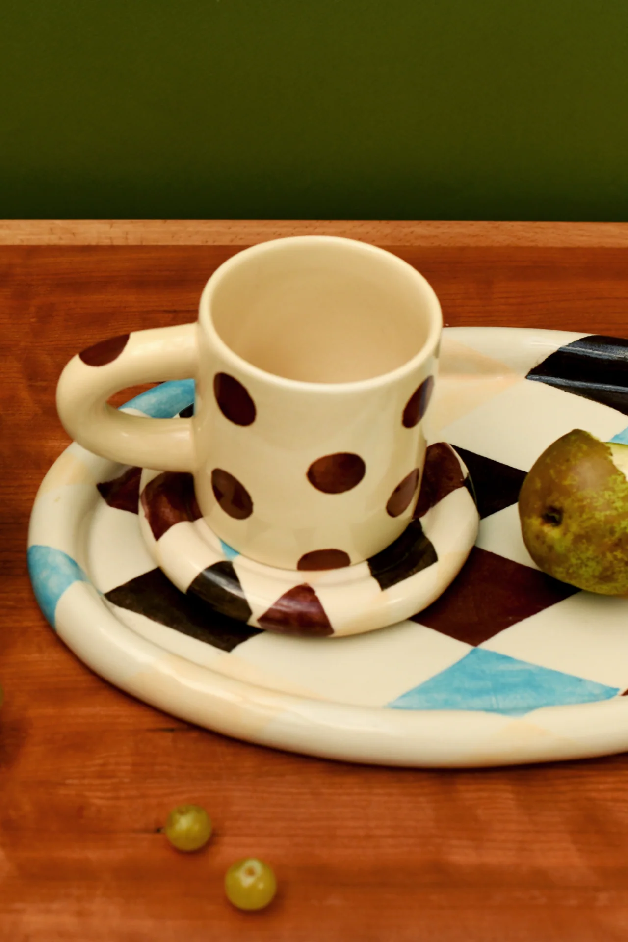 Hand Painted Harlequin Saucer
