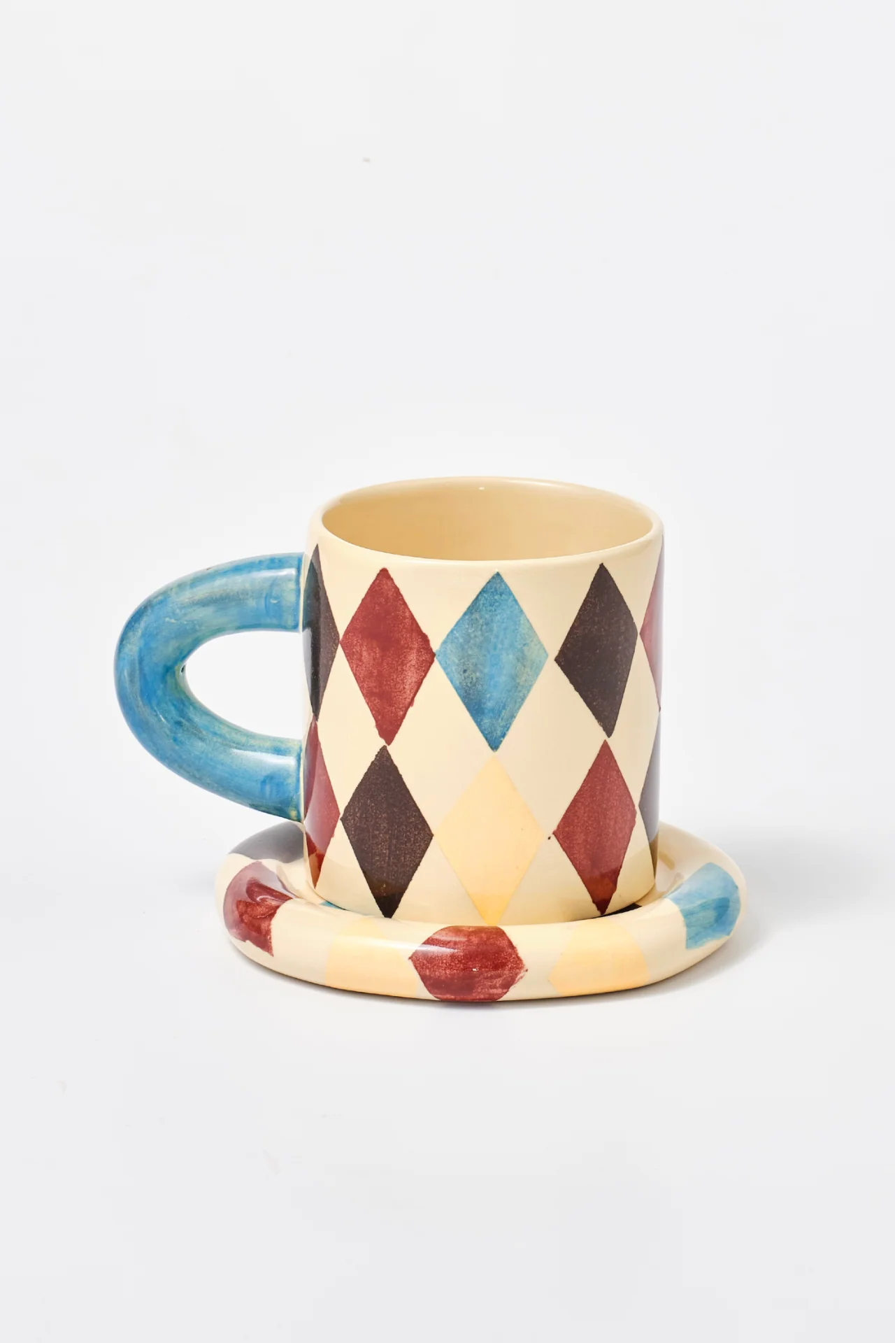 Hand Painted Harlequin Saucer