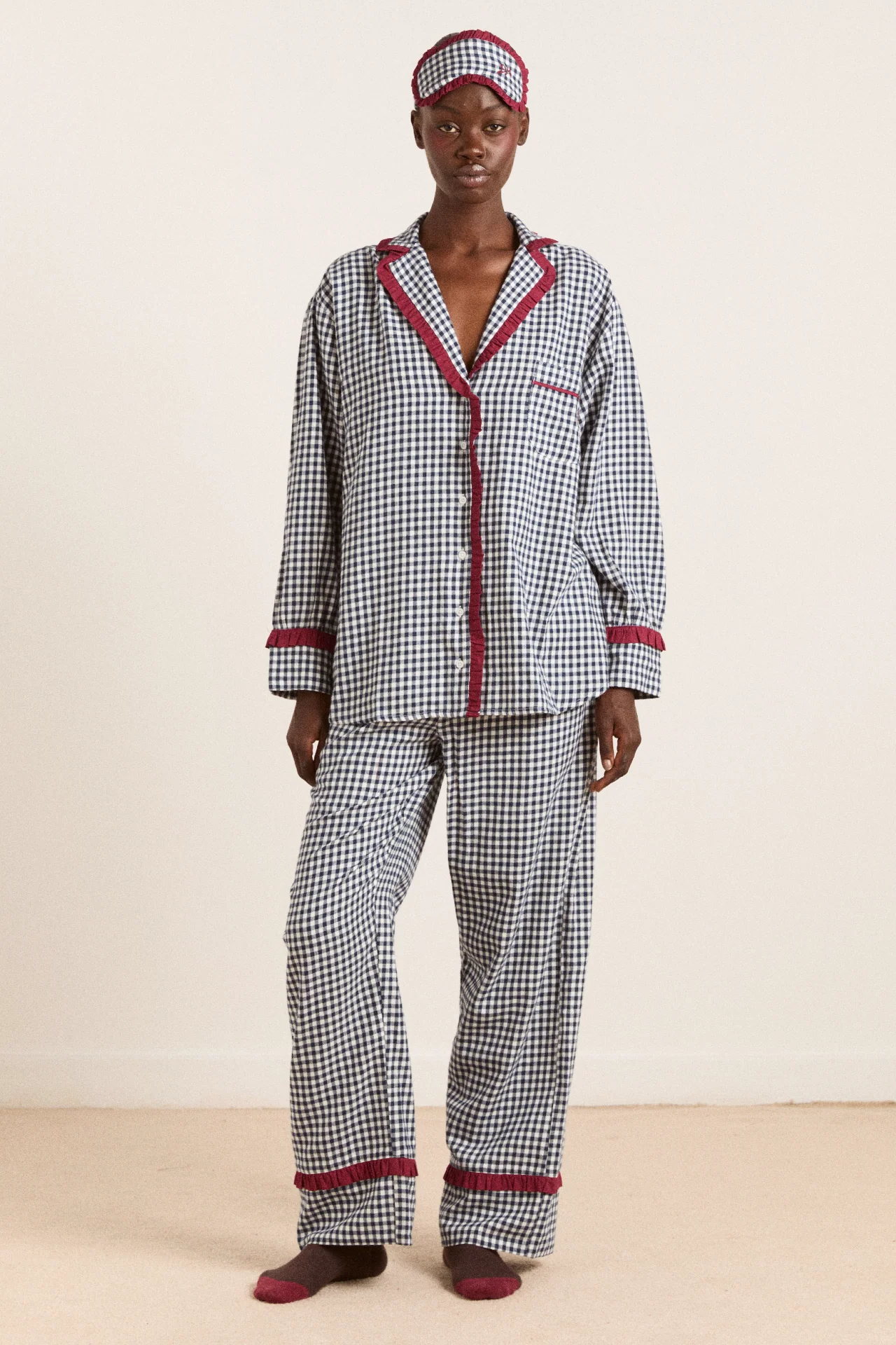 Antonia Pj Set - Navy Gingham