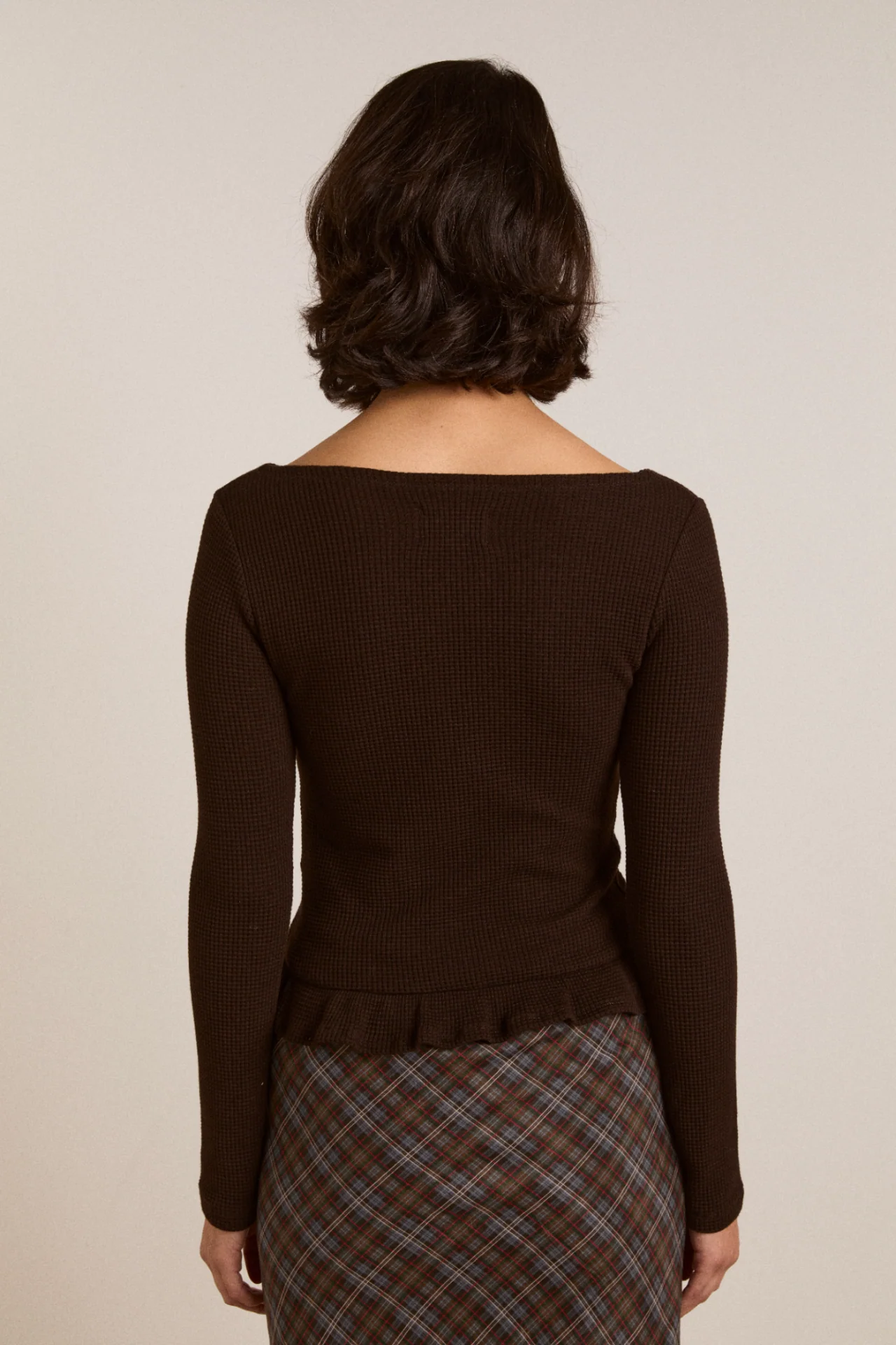 Marjorie Waffle Top - Brown