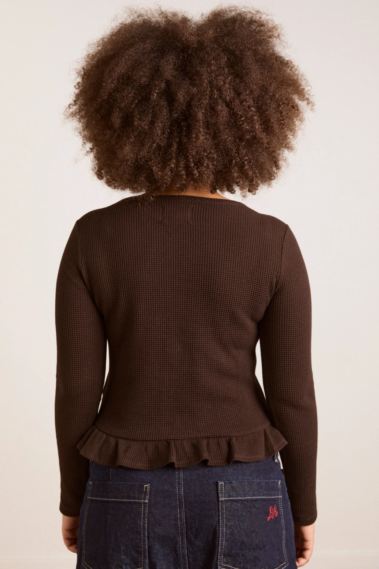 Marjorie Waffle Top - Brown