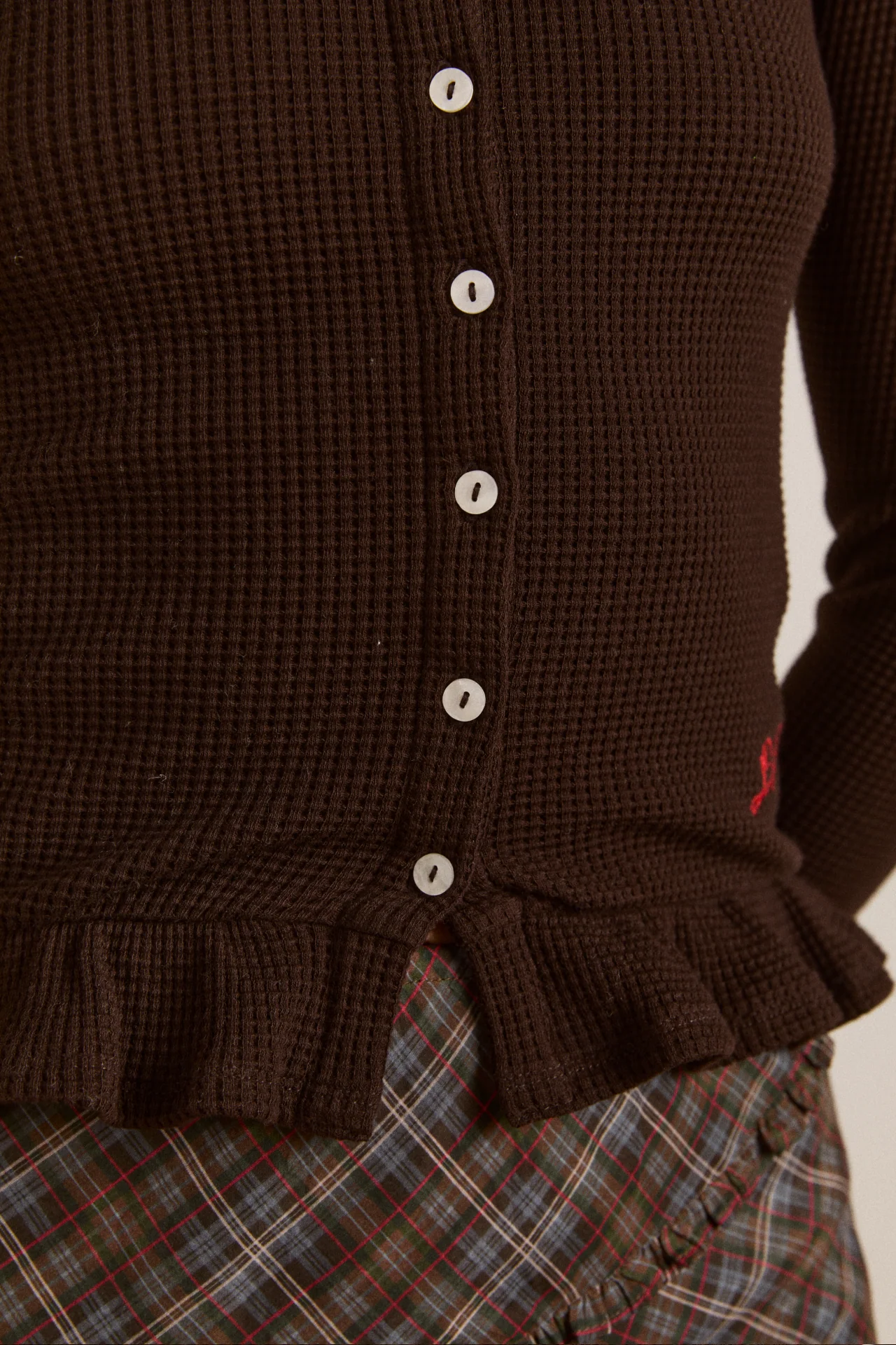Marjorie Waffle Top - Brown