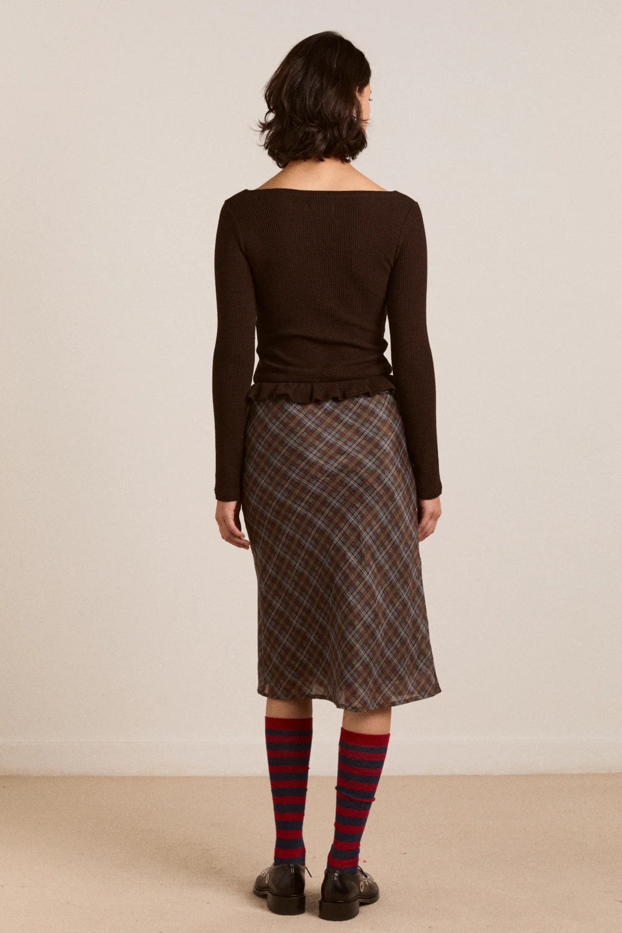 Marjorie Waffle Top - Brown