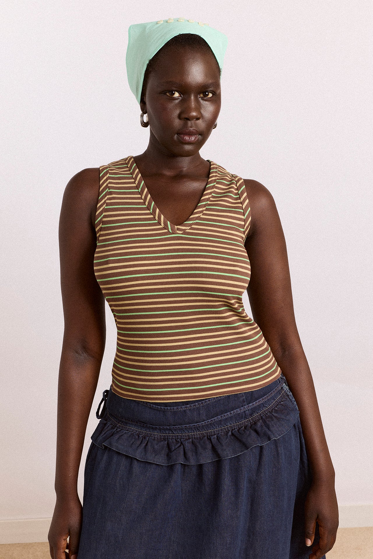 249-arlea-v-neck-tank-brown-stripe-1.jpg Arlea V-Neck Tank - Brown Stripe