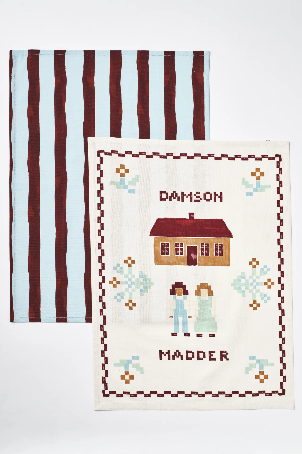 2512-set-of-2-tea-towels-house-stripe-1.webp Set Of 2 Tea Towels - House/Stripe