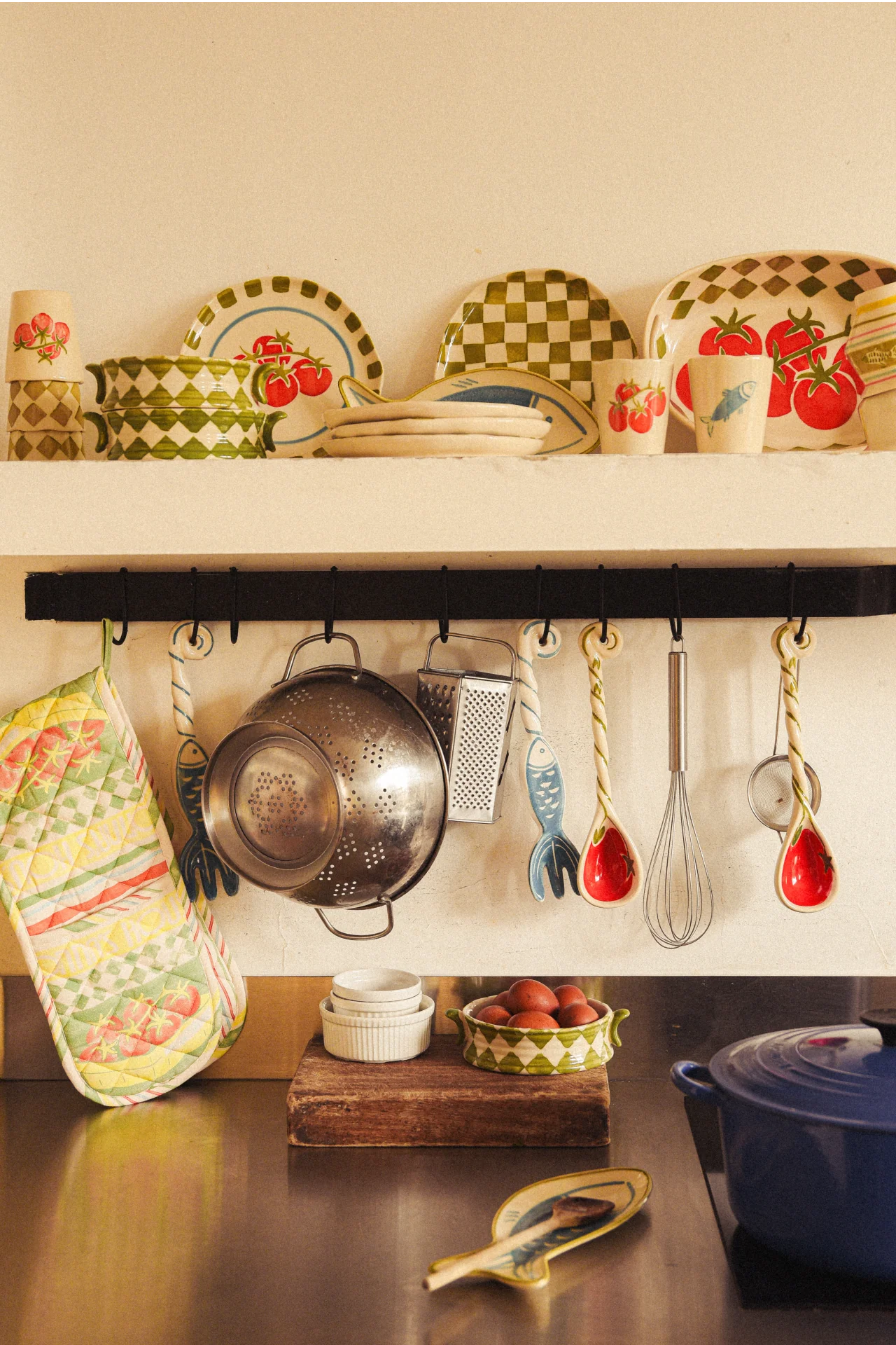 Novelty Check/ Stripe Double Oven Glove