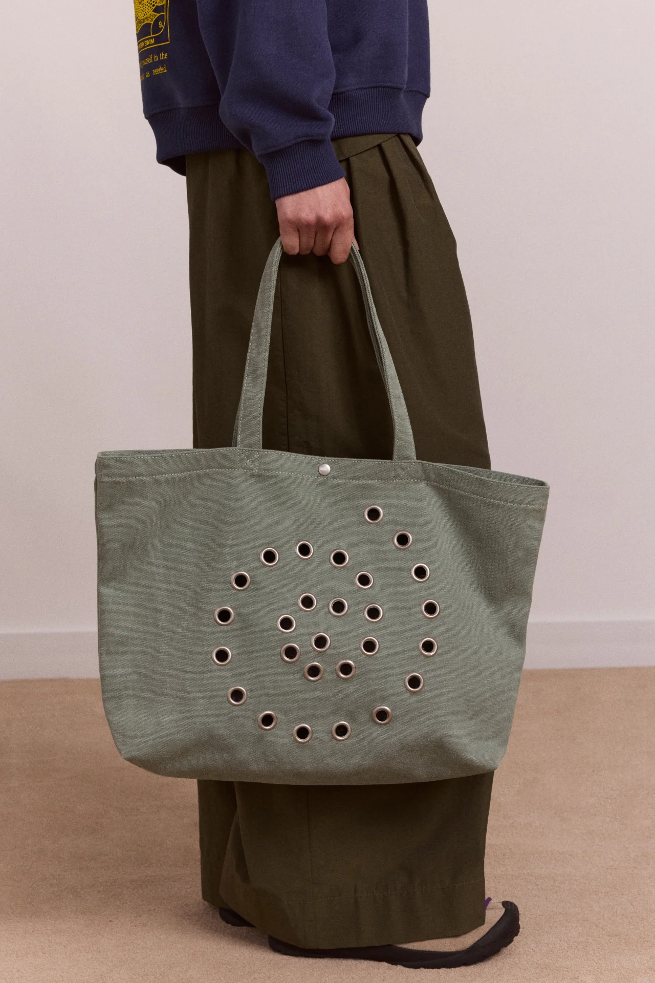 Raine Swirly Eyelet Tote Bag - Mint