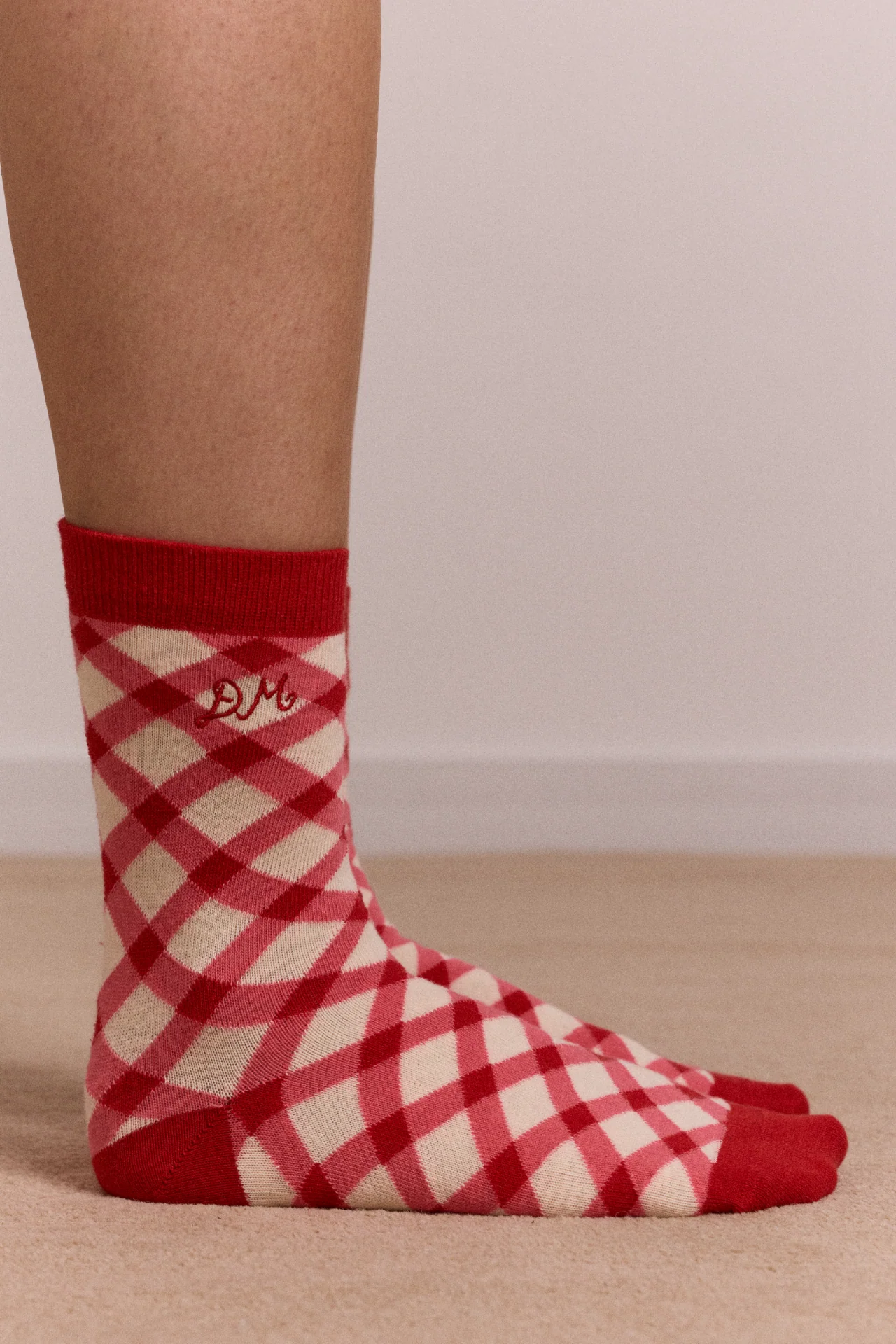 Calf Length 2 Pack Socks- Gingham