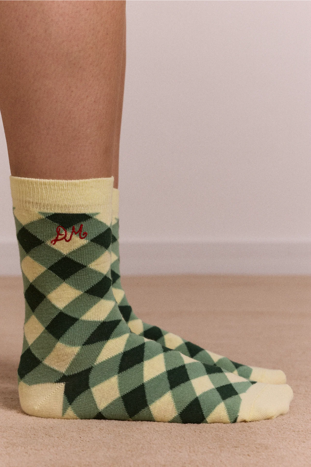 Calf Length 2 Pack Socks- Gingham