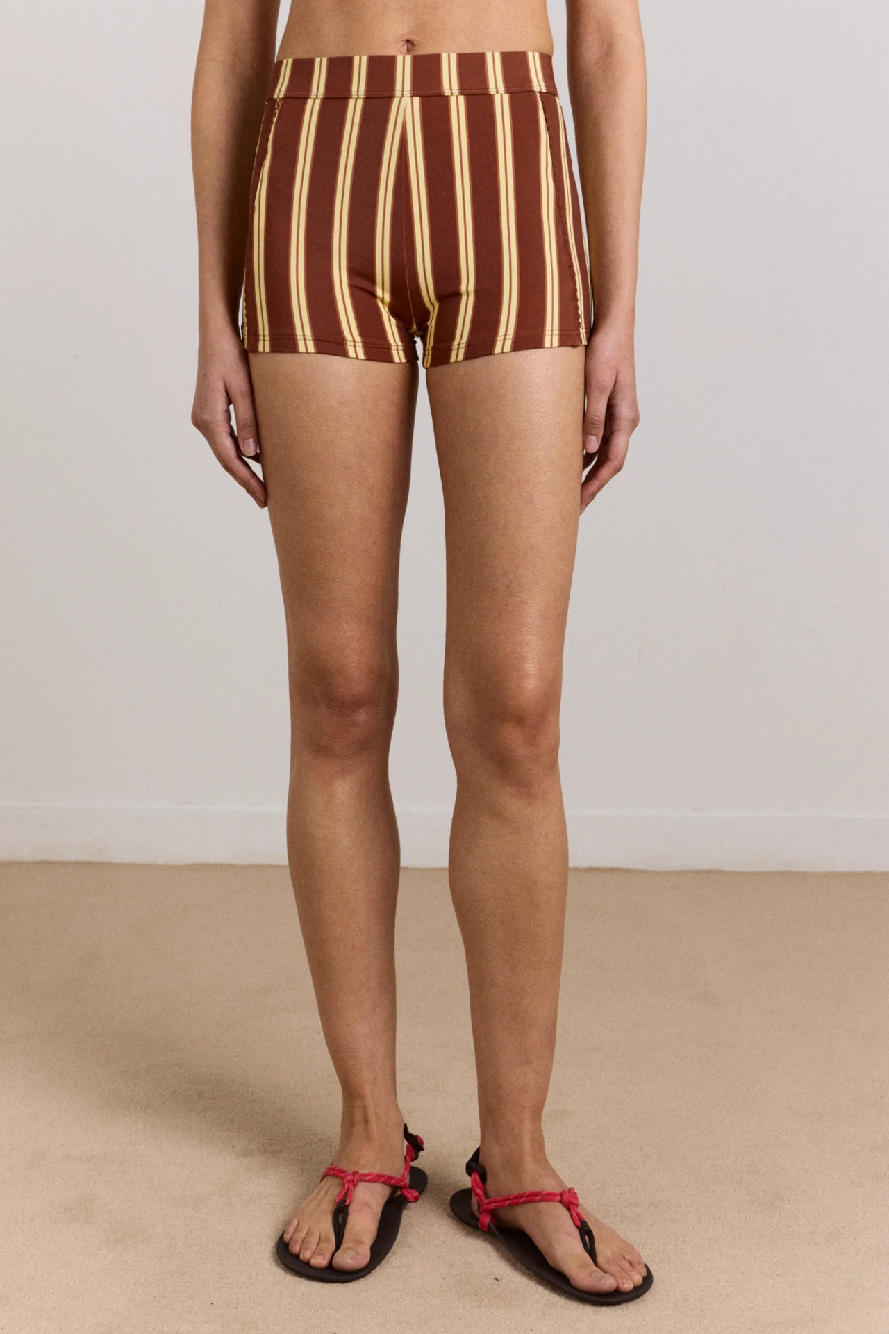 Trudi Boy Short - Brown Stripe Print