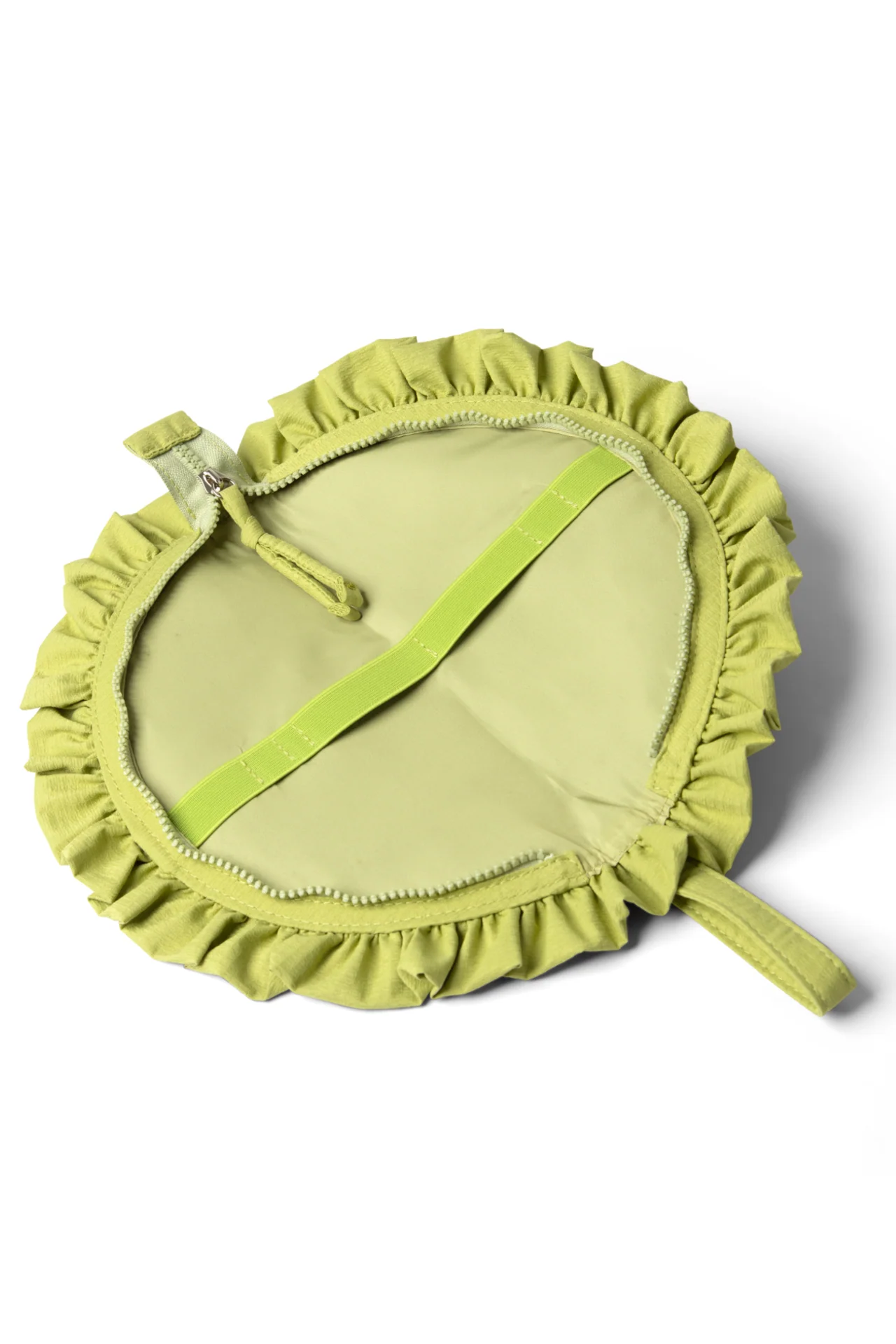 57-ruffle-half-moon-makeup-bag-celery-2.webp Ruffle Half Moon Makeup Bag - Celery