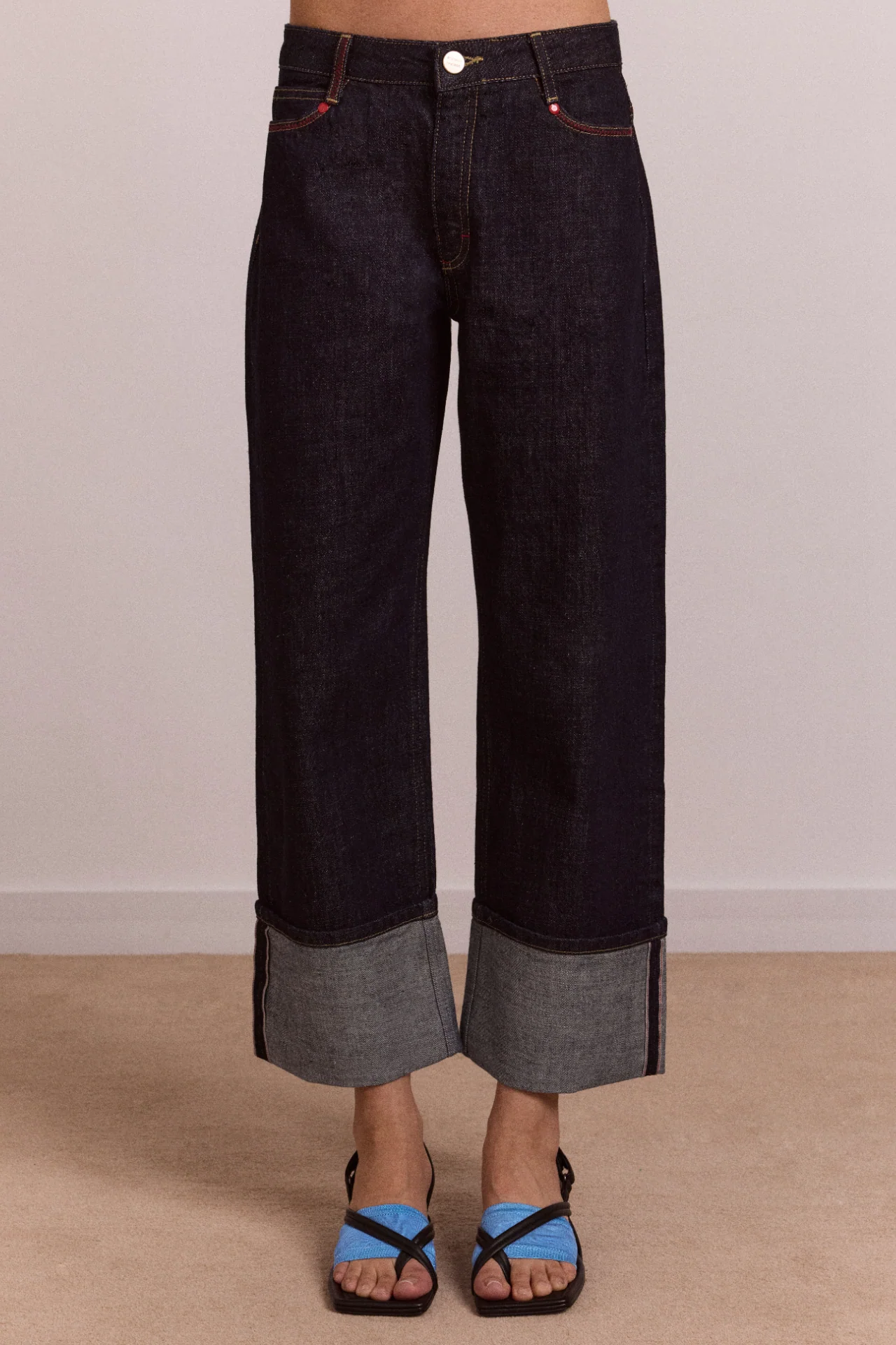 Straight Leg Montana Turn Up Jean -Indigo Selvedge